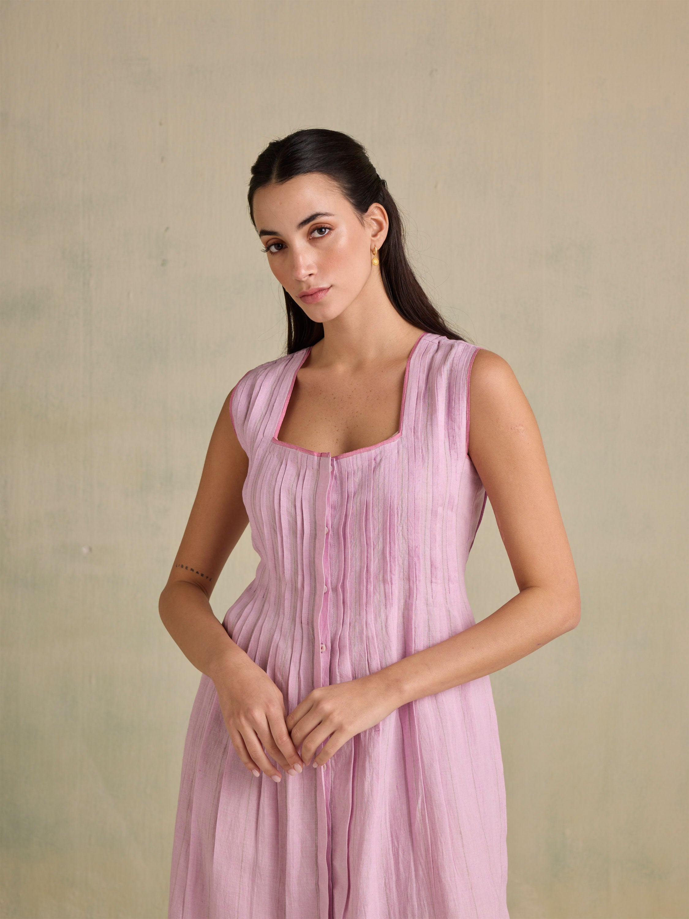 Silken Thistle Linen Dress