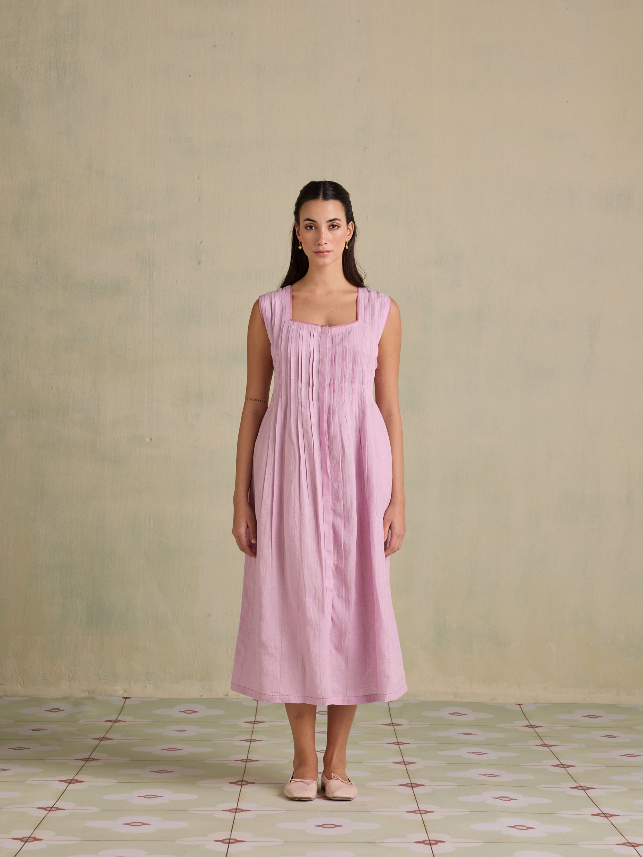 Silken Thistle Linen Dress