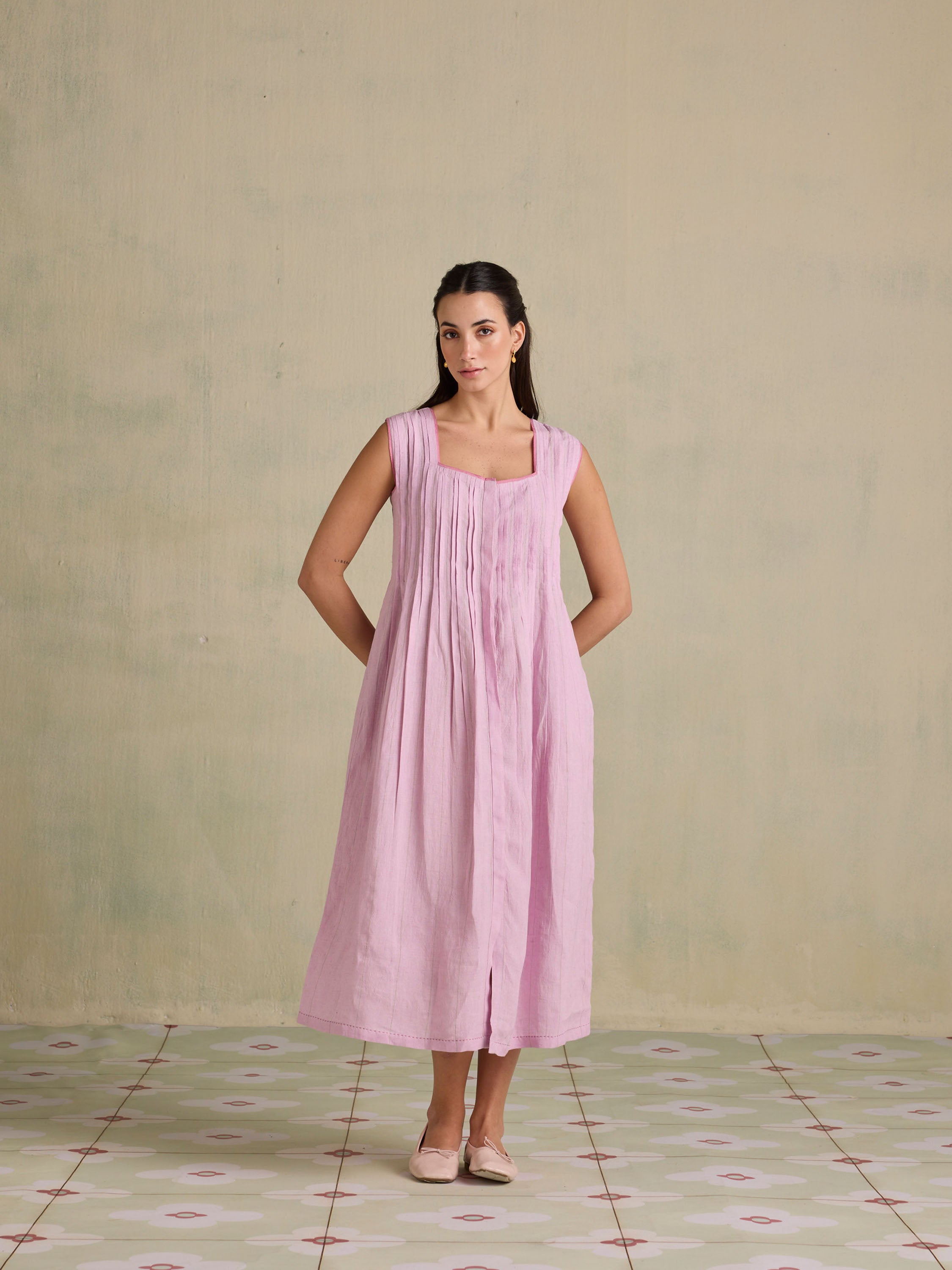 Silken Thistle Linen Dress