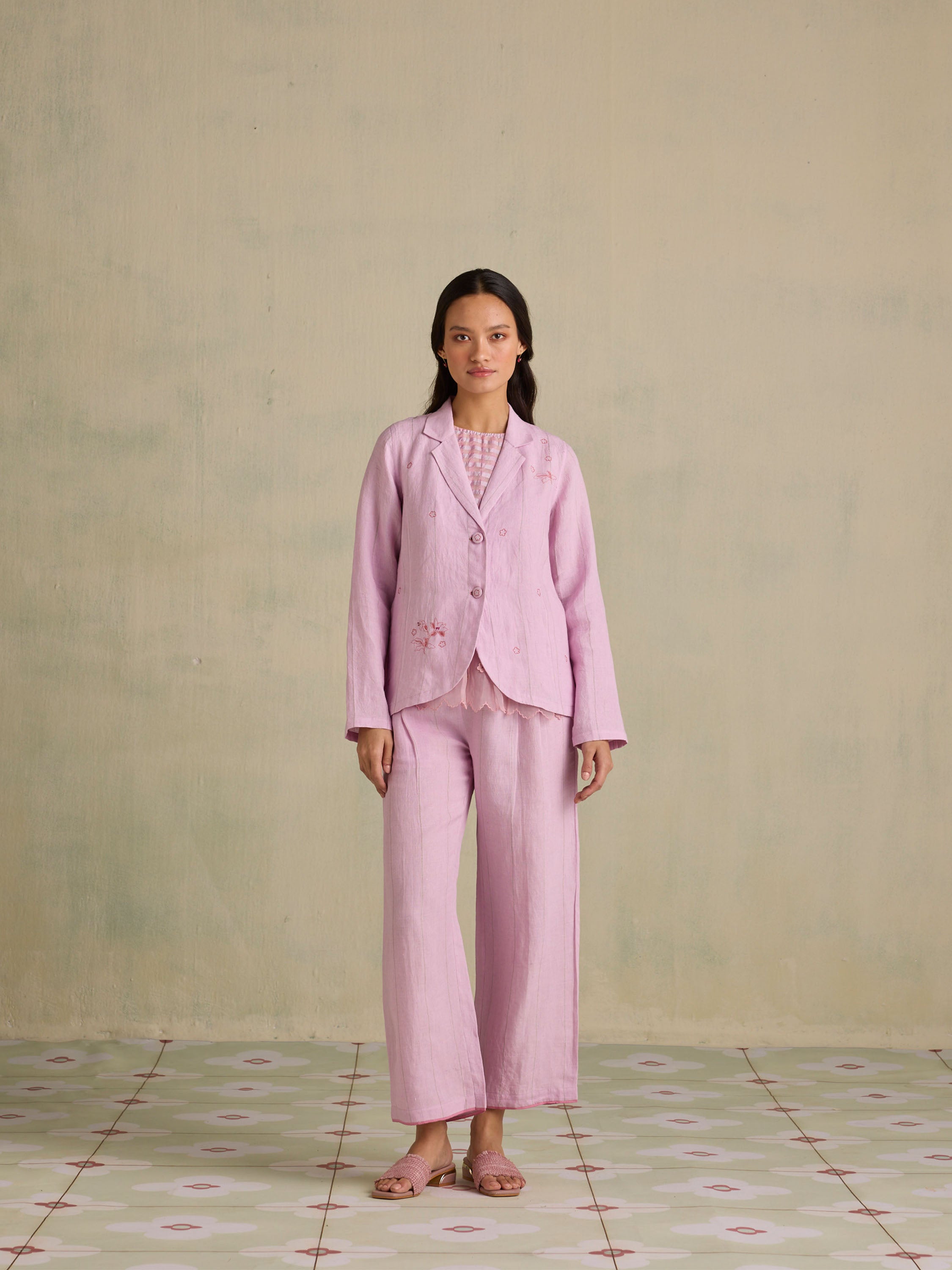 Languid Lavender Linen Jacket