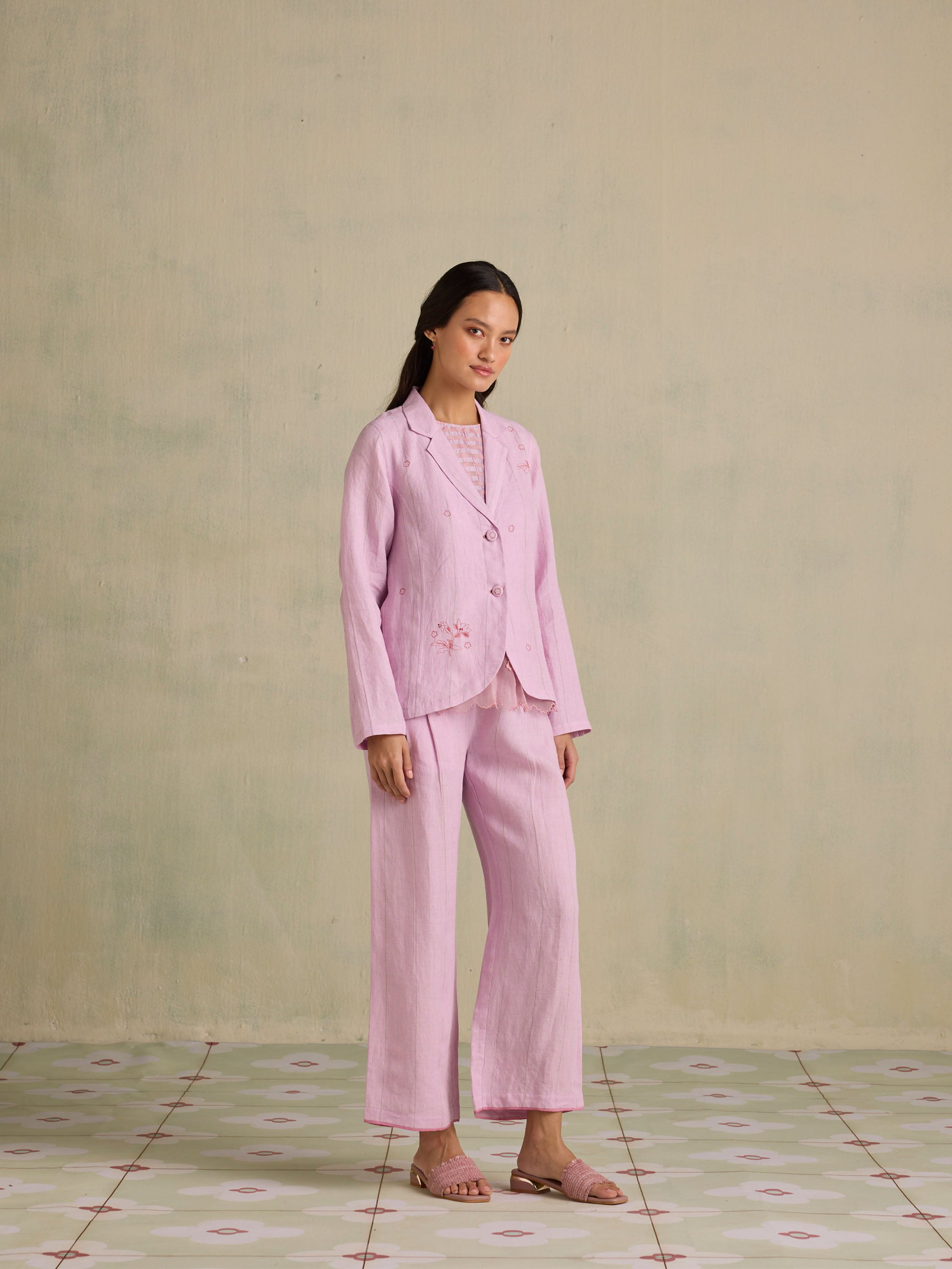 Languid Lavender Linen Jacket