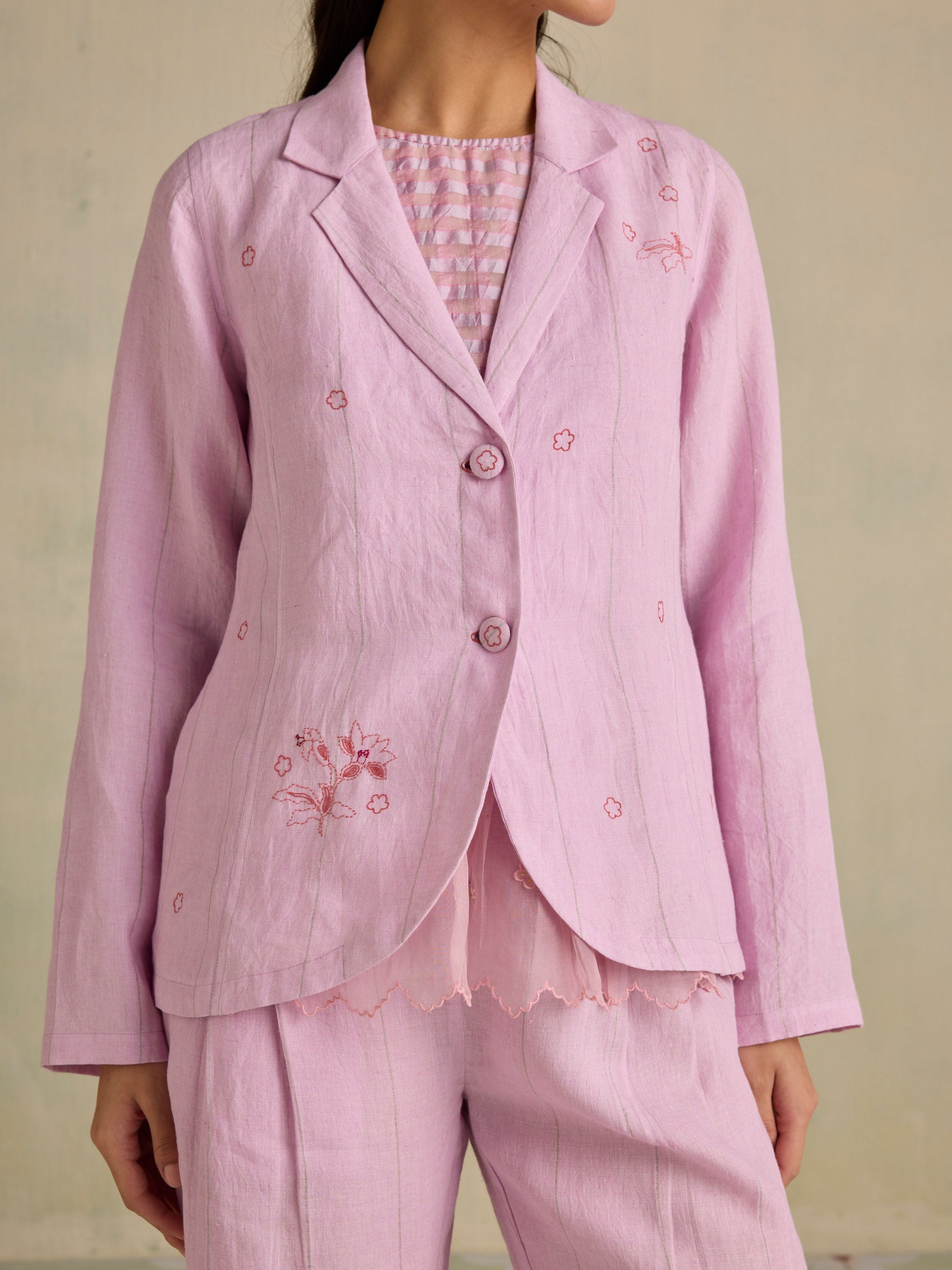 Languid Lavender Linen Jacket