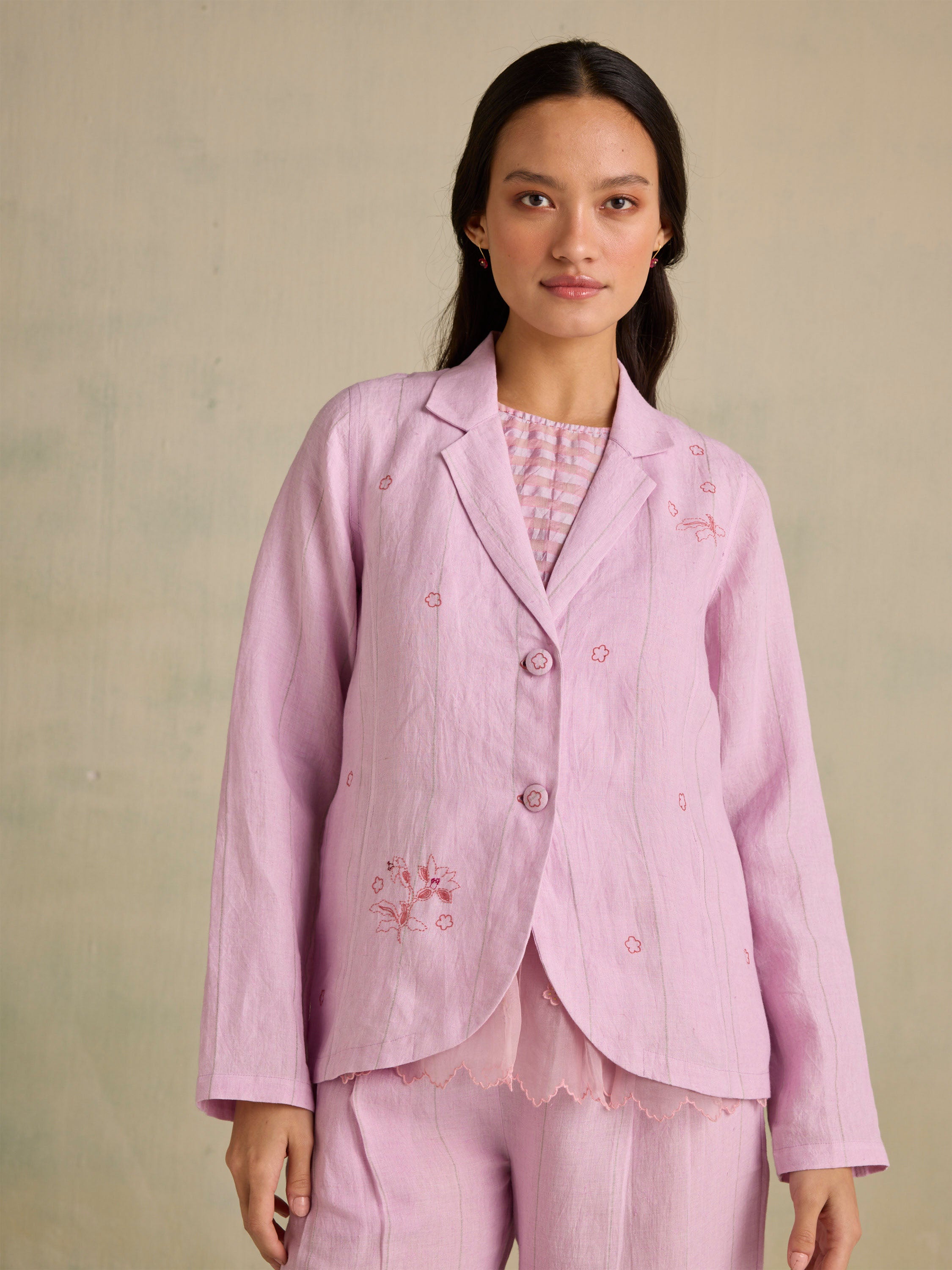 Languid Lavender Linen Jacket
