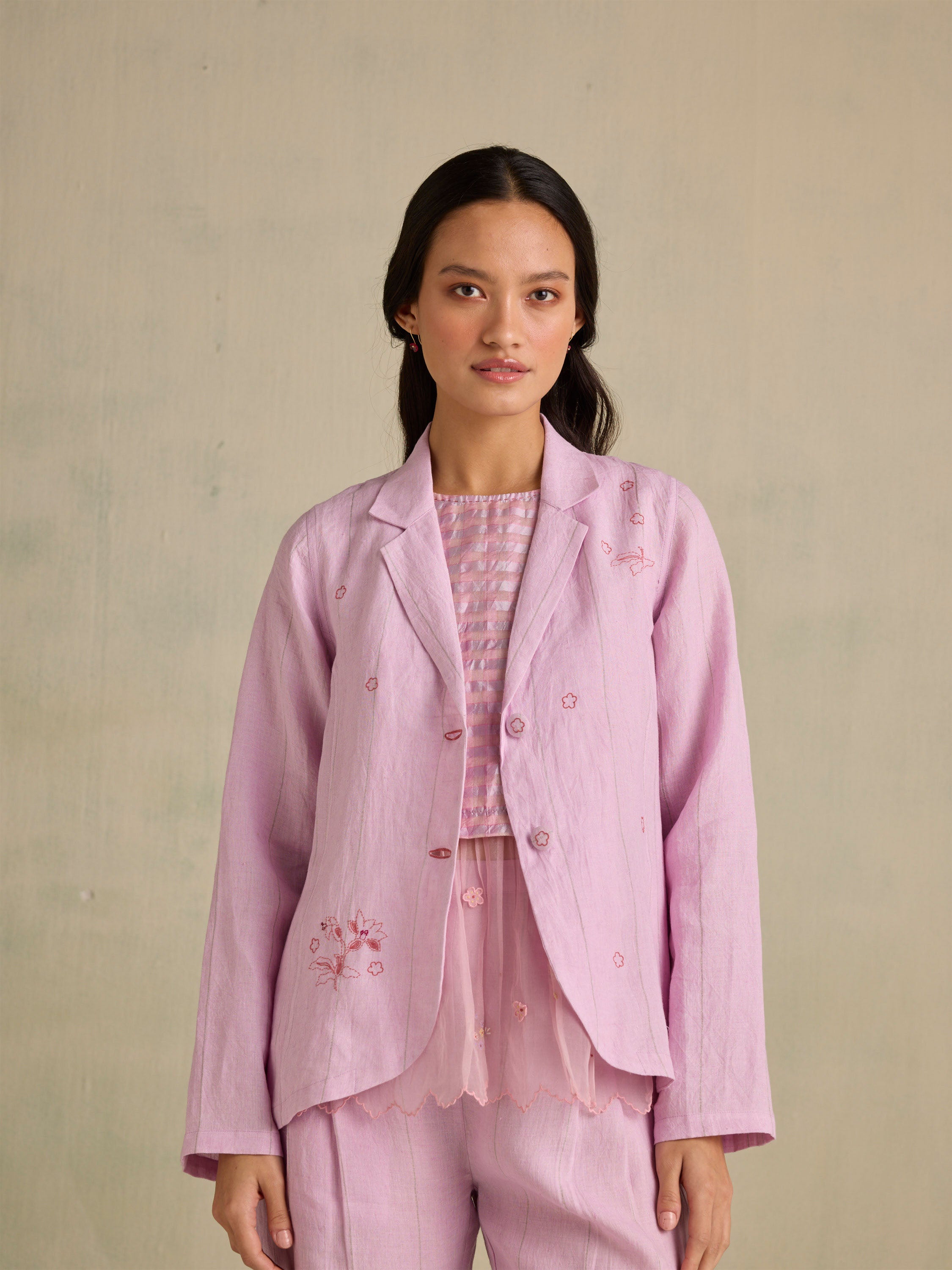 Languid Lavender Linen Jacket