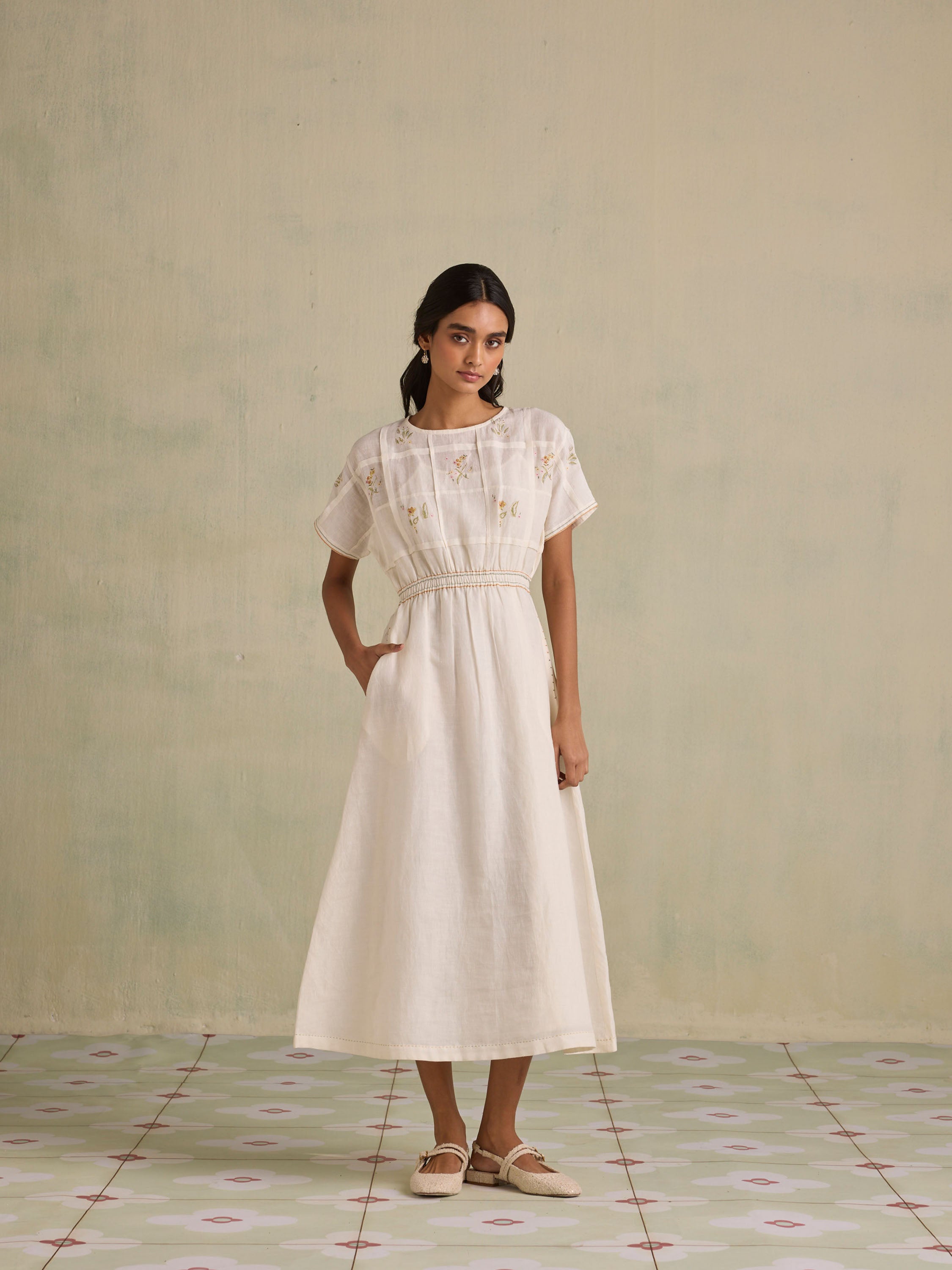 Moonflower Linen Dress