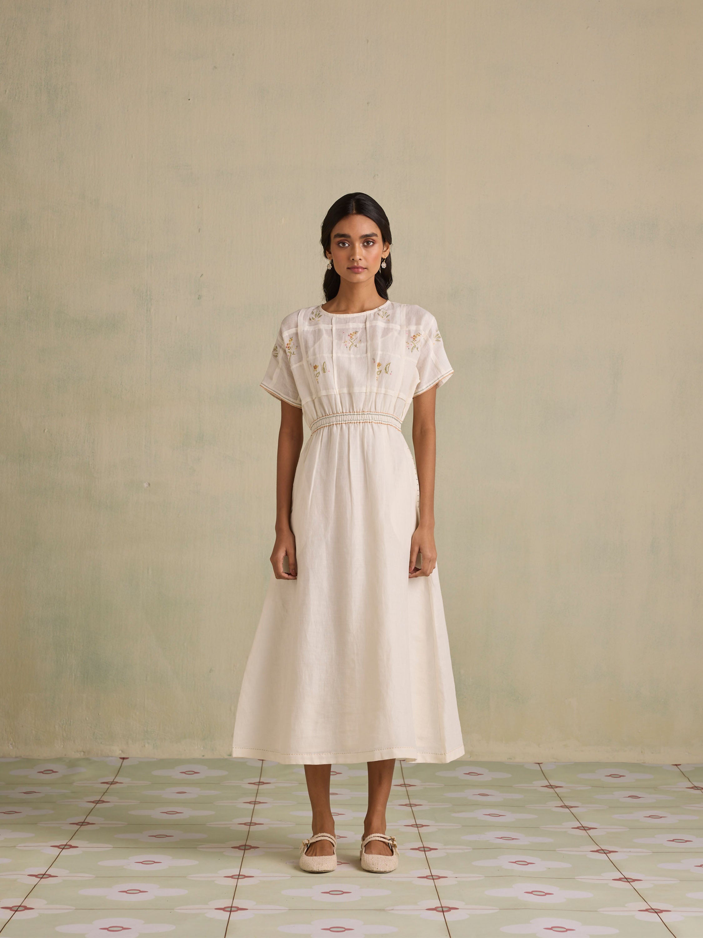 Moonflower Linen Dress
