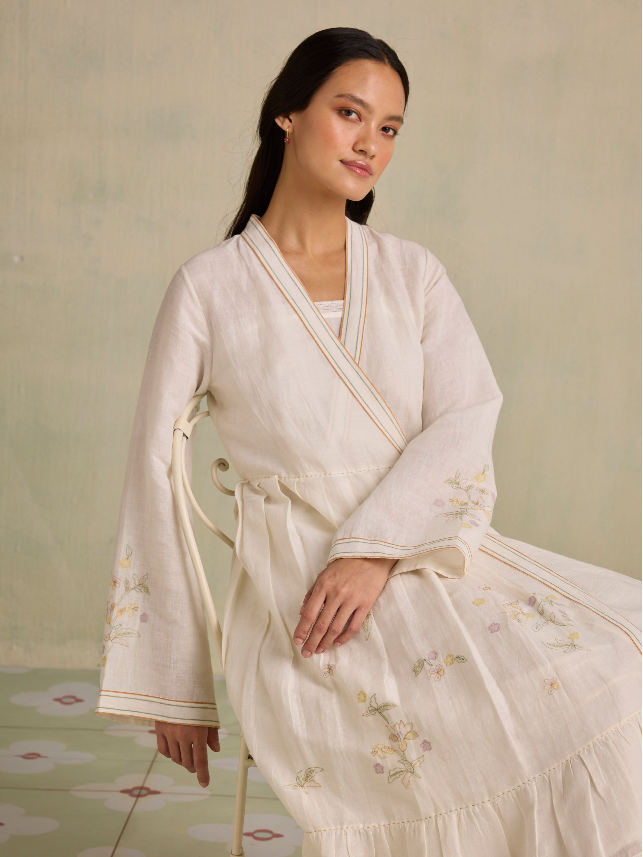 Mogra Wrap Linen Dress