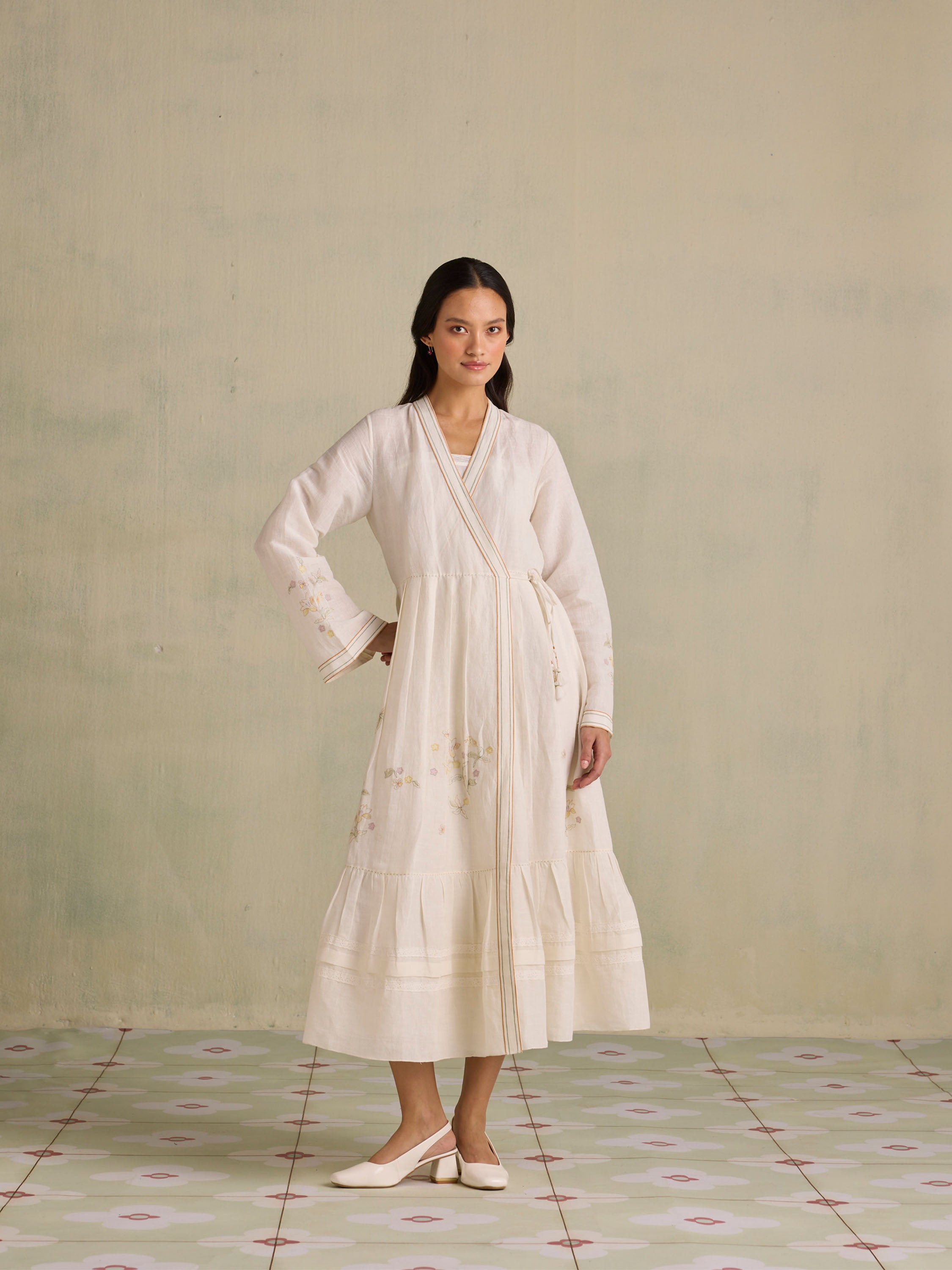 Mogra Wrap Linen Dress