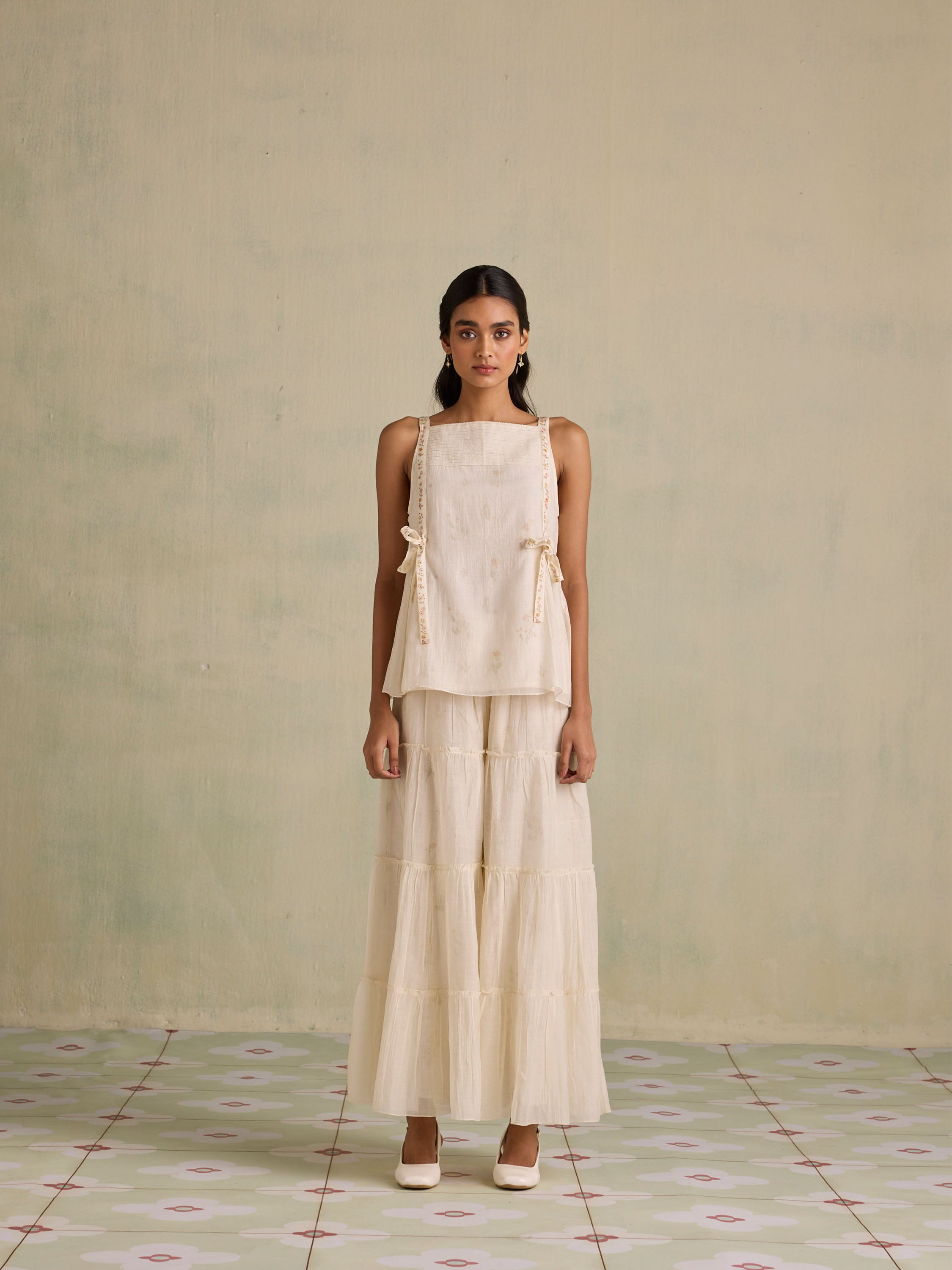 Gilded Petal Flared Pants