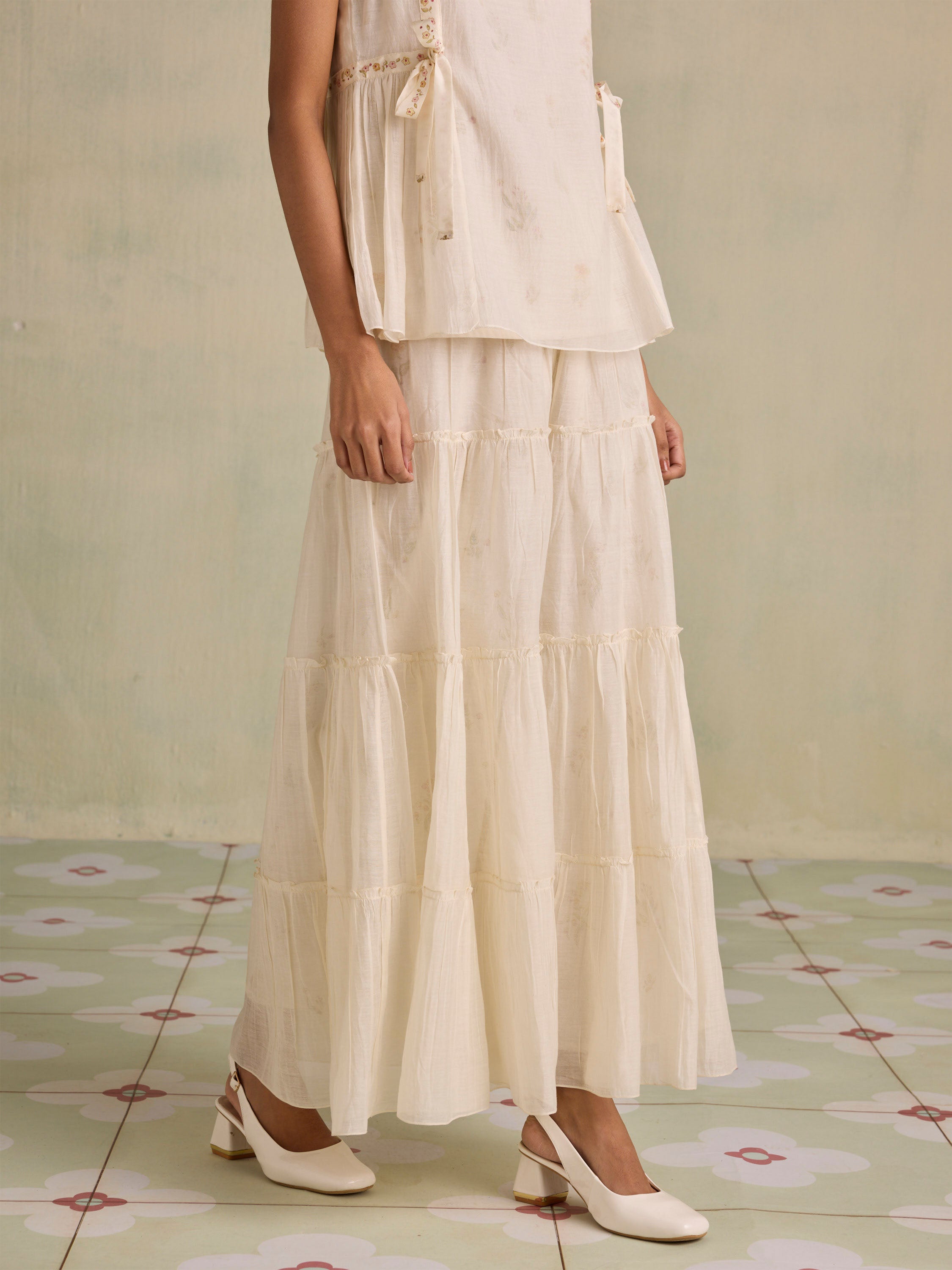 Gilded Petal Flared Pants