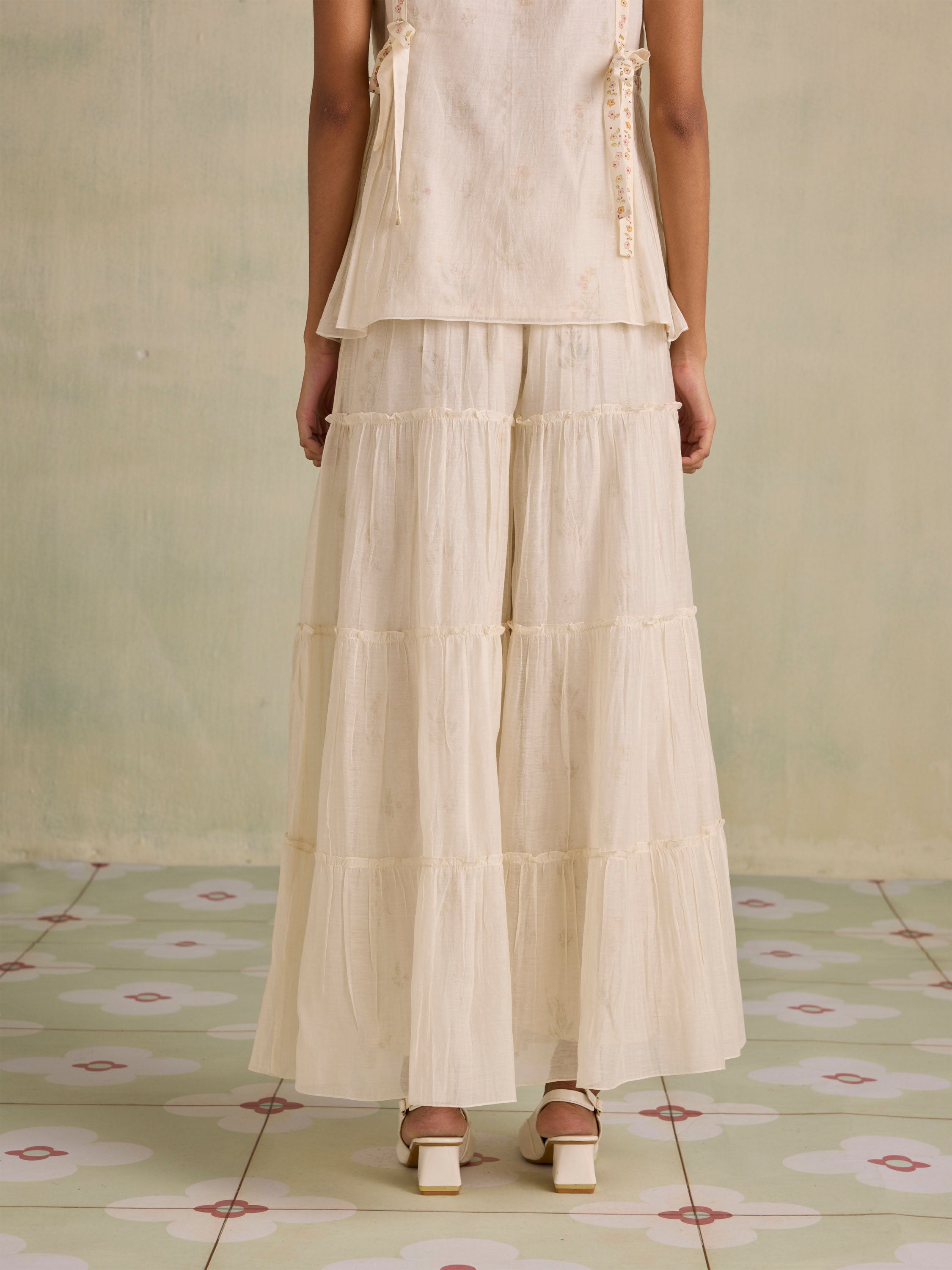 Gilded Petal Flared Pants