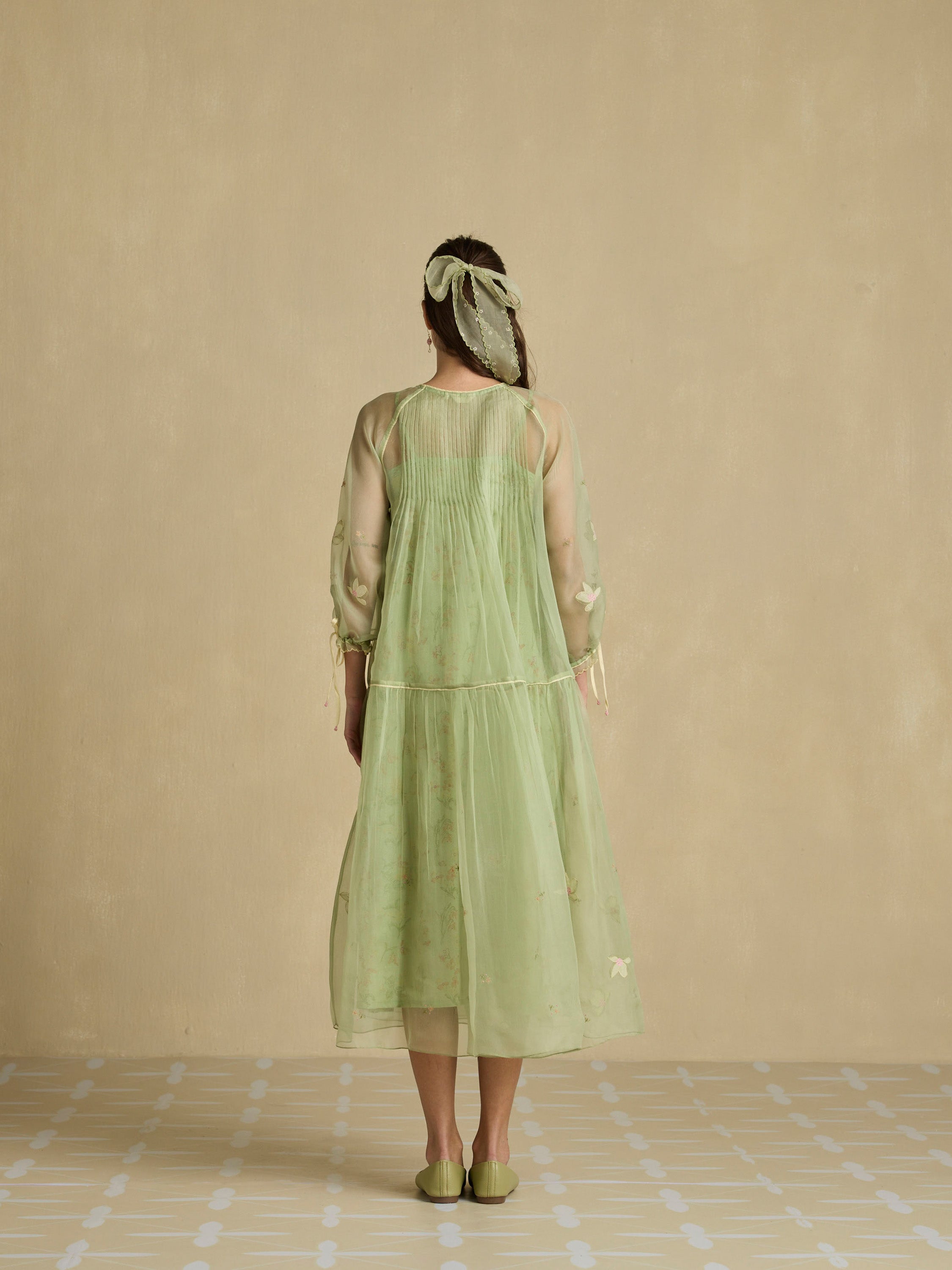 Pressed Leaves Tier Dress