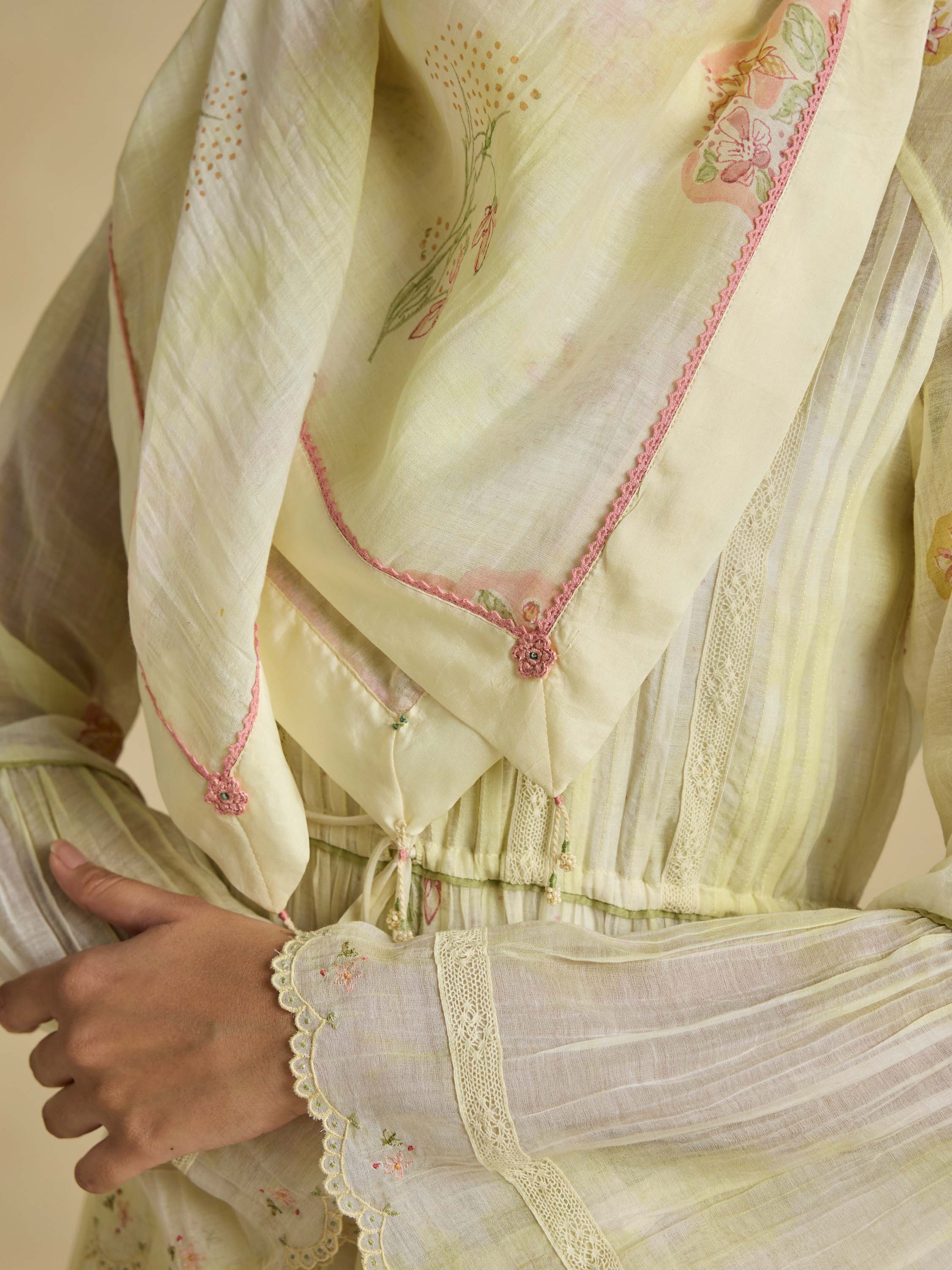 Sun Dyed Floral Scarf