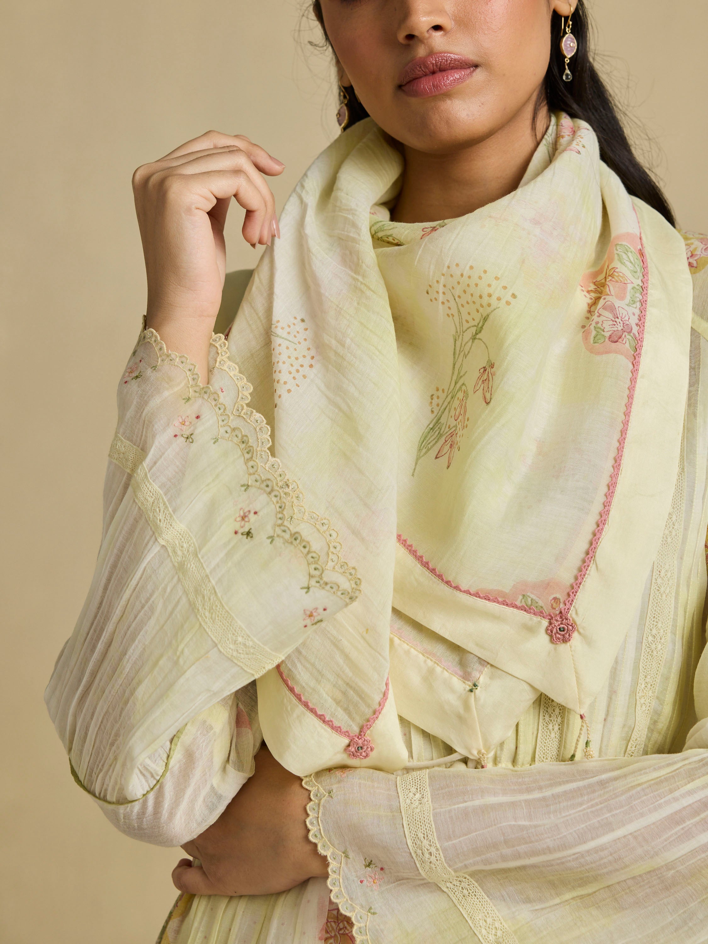 Sun Dyed Floral Scarf