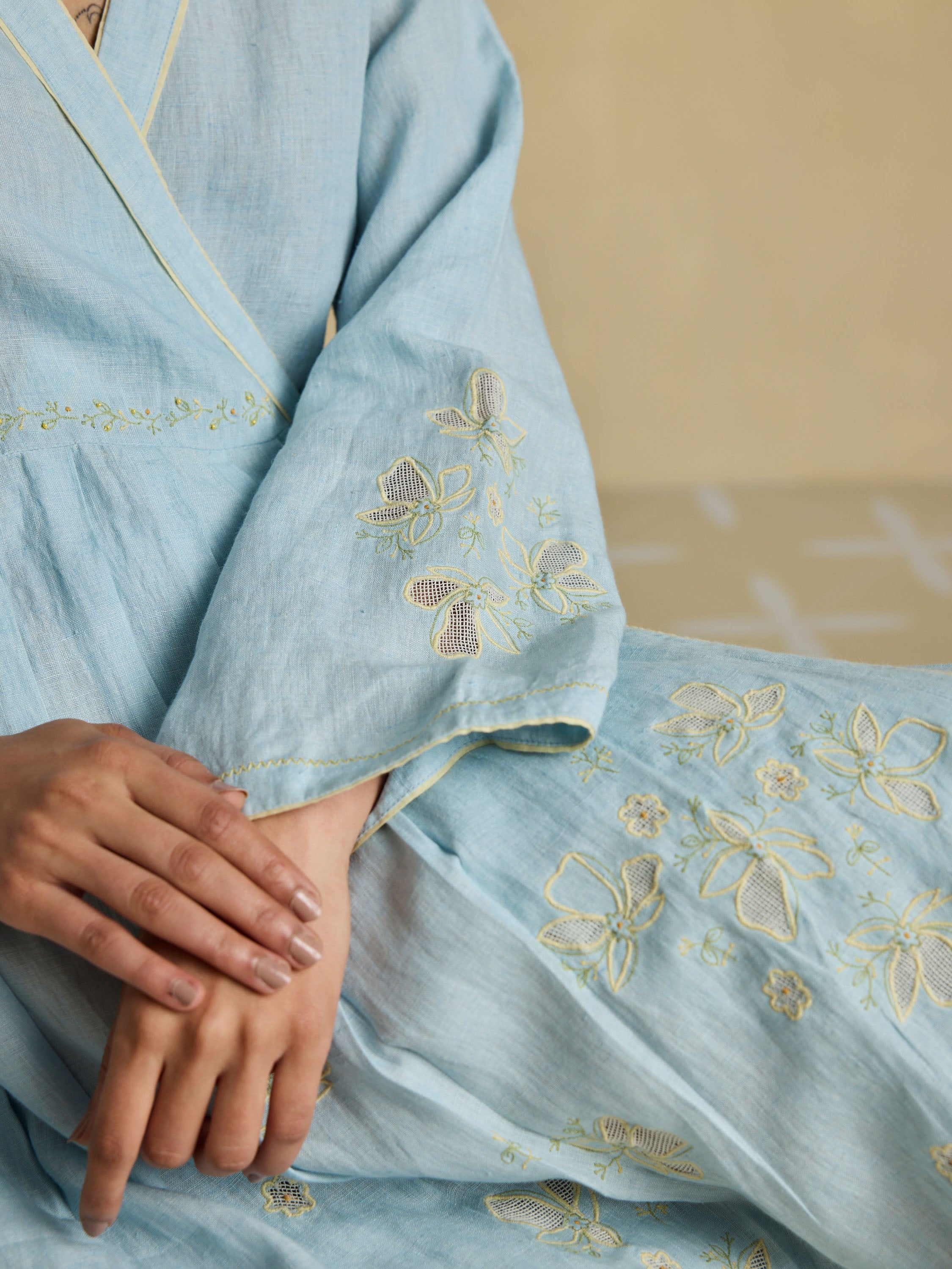 Lived-in Linen Wrap Dress