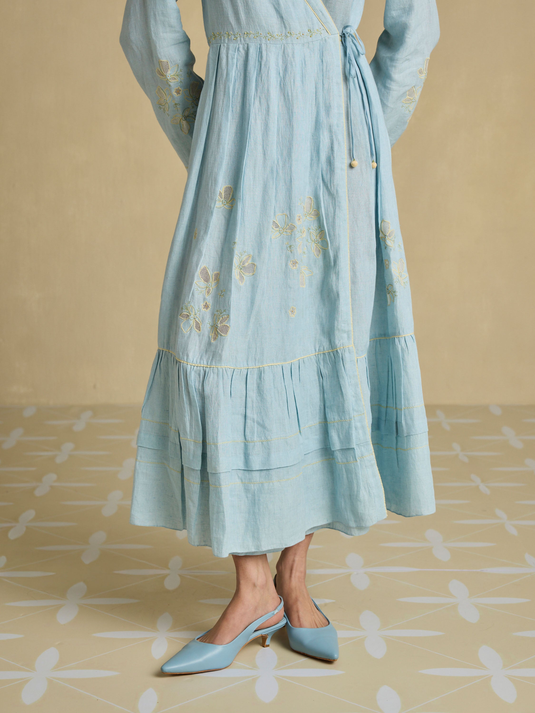 Lived-in Linen Wrap Dress