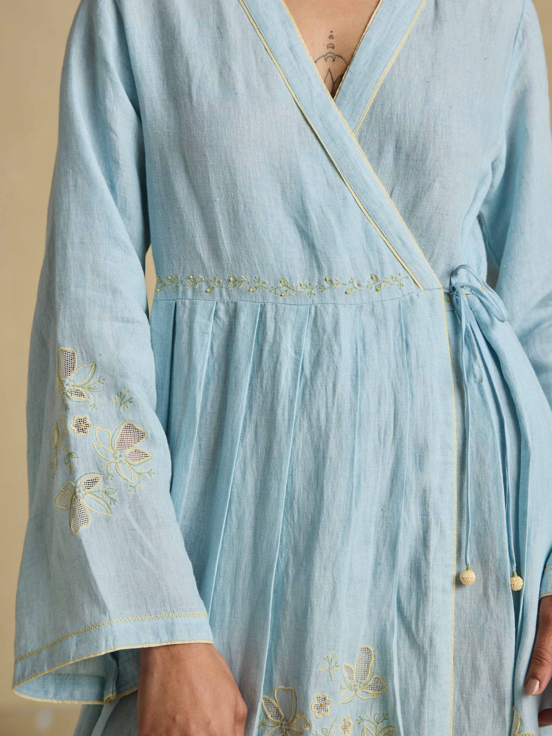 Lived-in Linen Wrap Dress