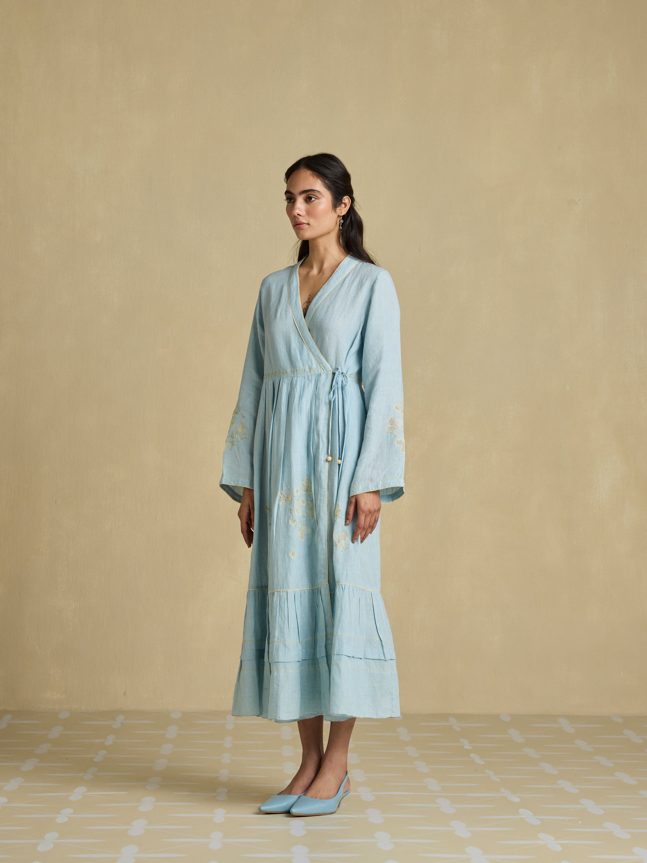 Lived-in Linen Wrap Dress