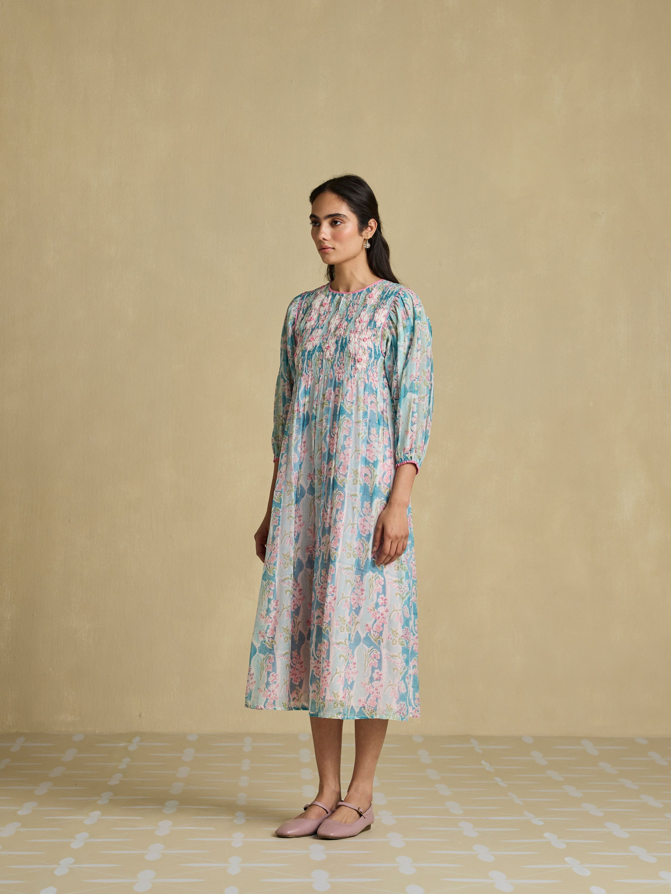 Sweetly Embroidered Smock Dress