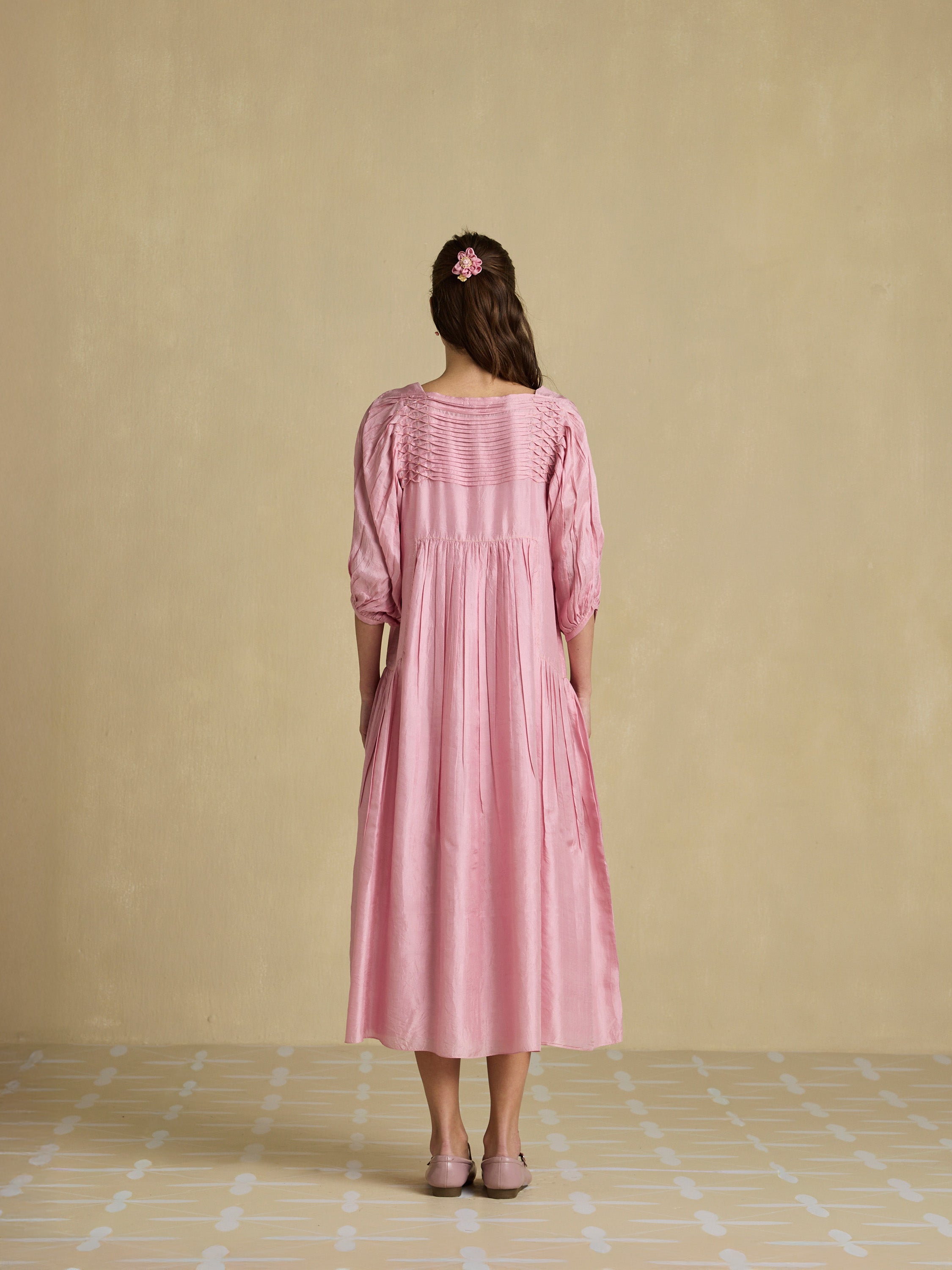 Pleated Gently Silk Dress