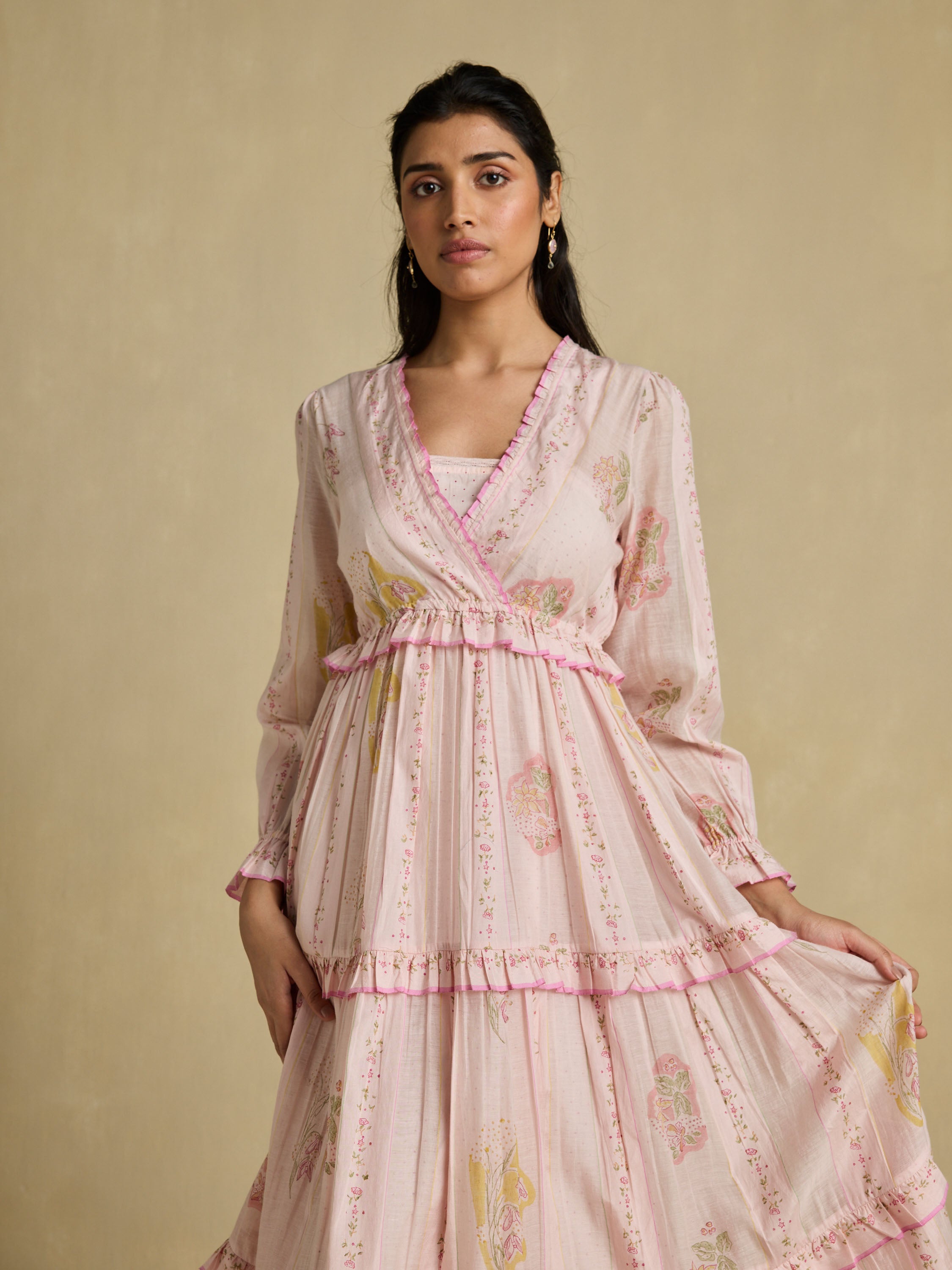 Tiered Tales Wrap Dress