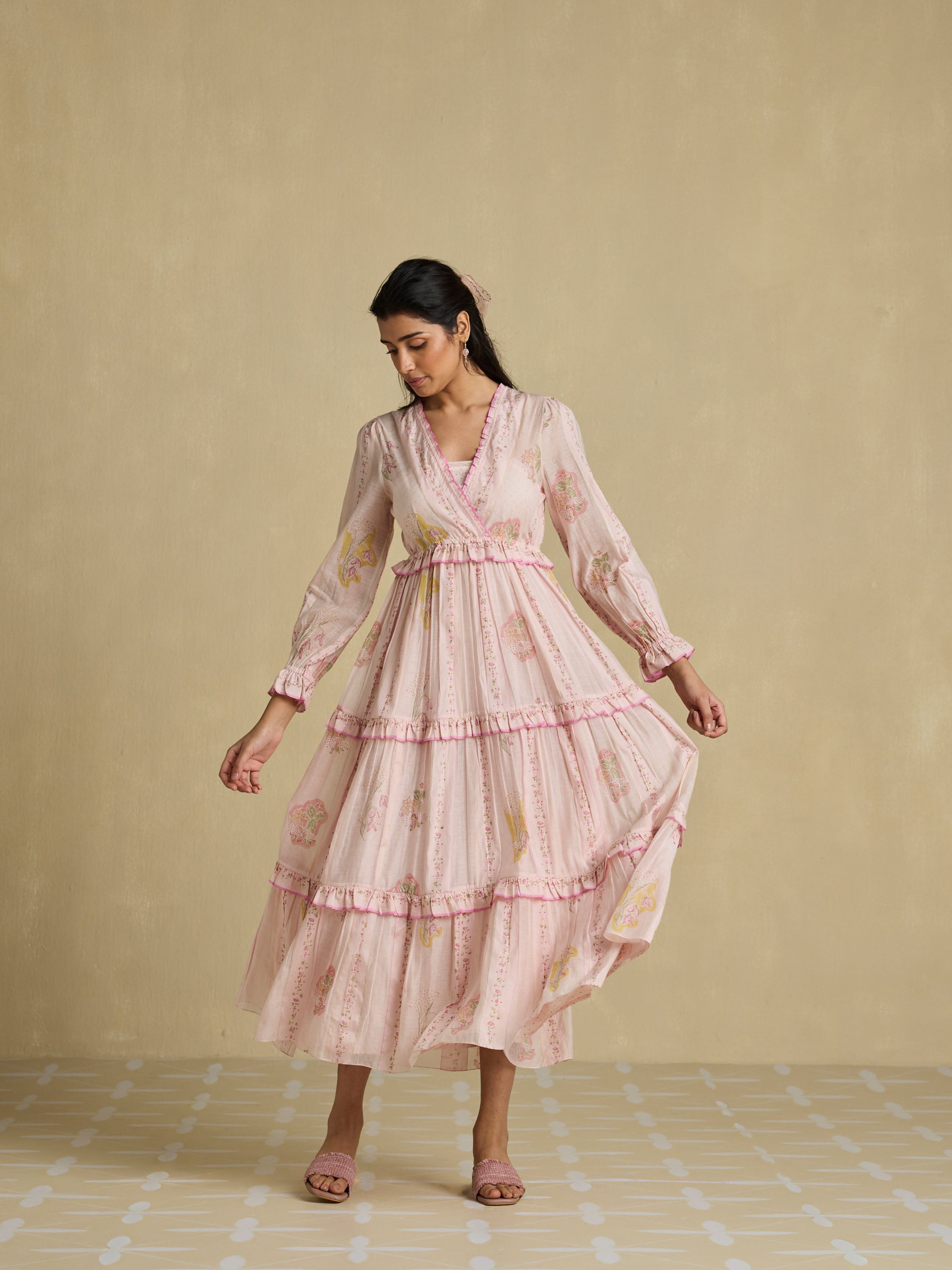 Tiered Tales Wrap Dress