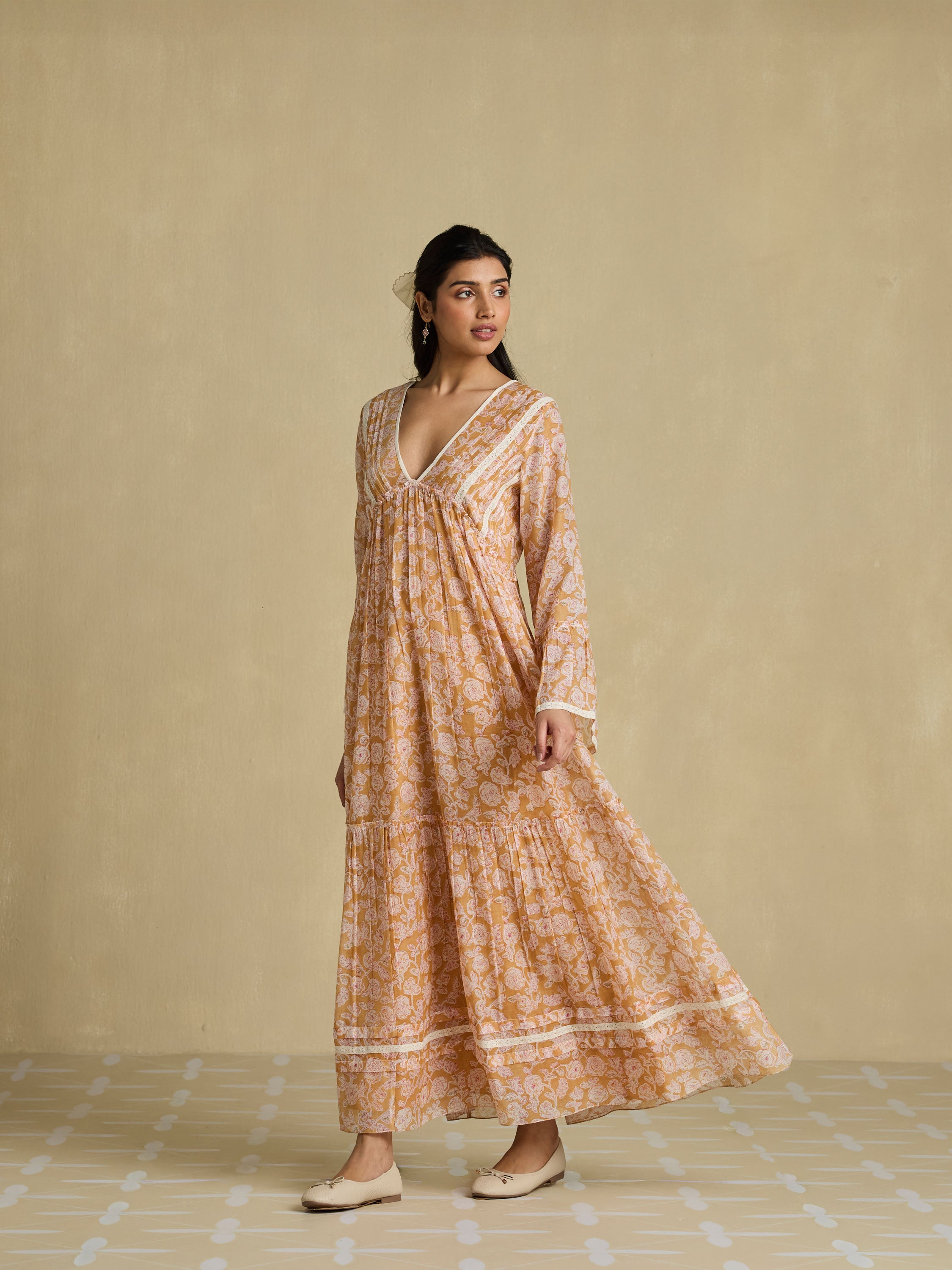 Apricot Reverie Maxi Dress