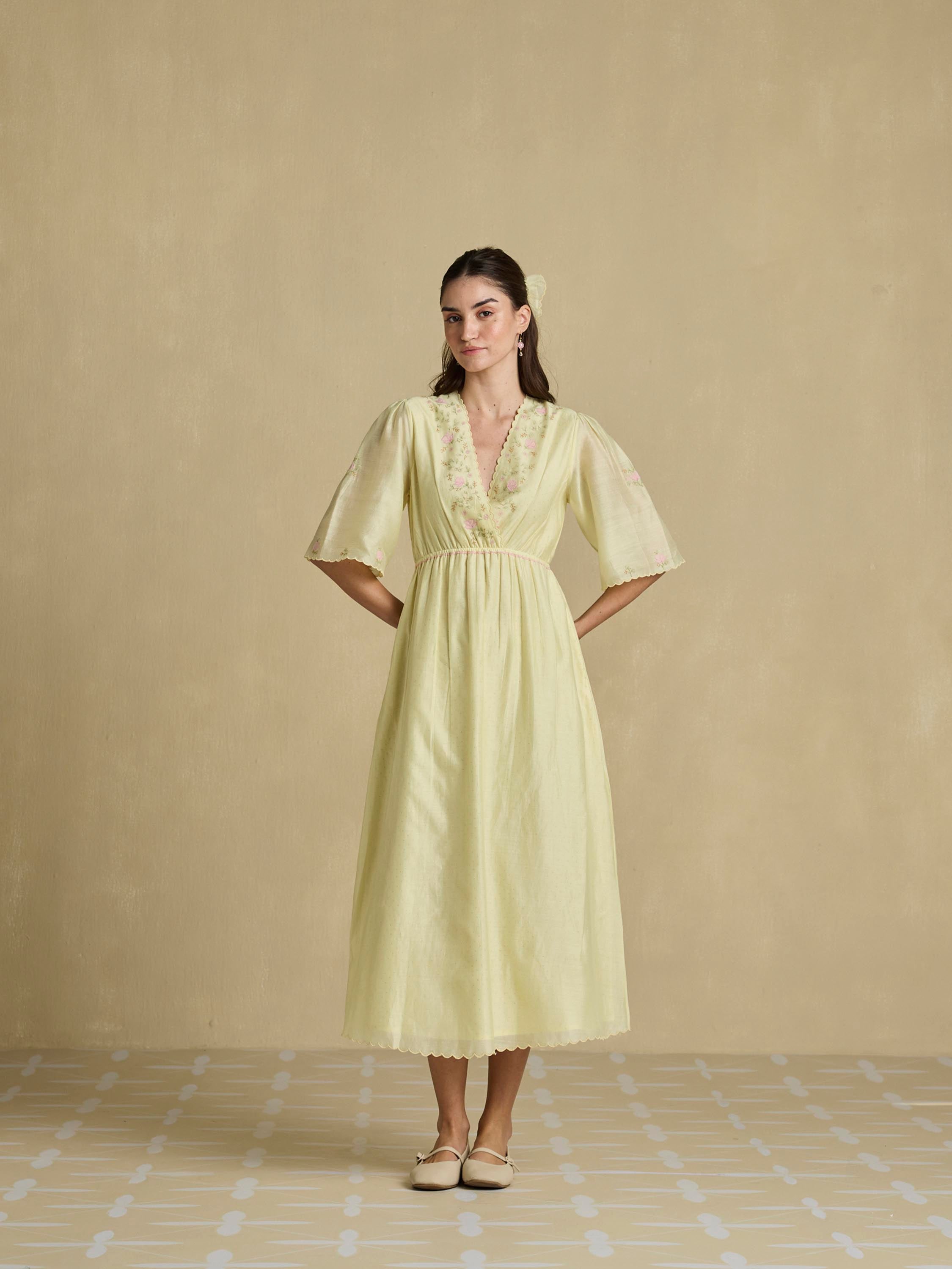 Golden Path Wrap Dress