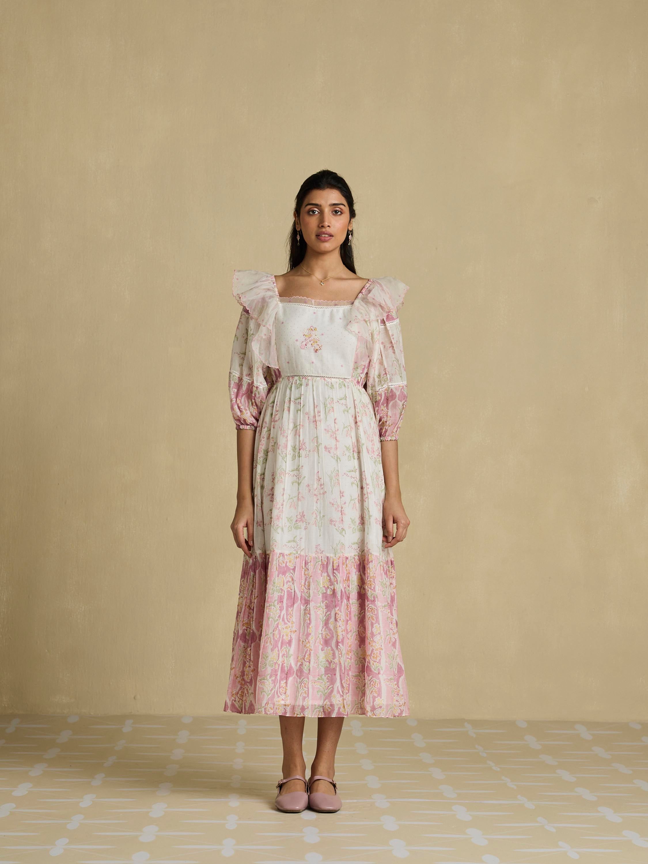 Garden Hymn Ruffle Midi Dress