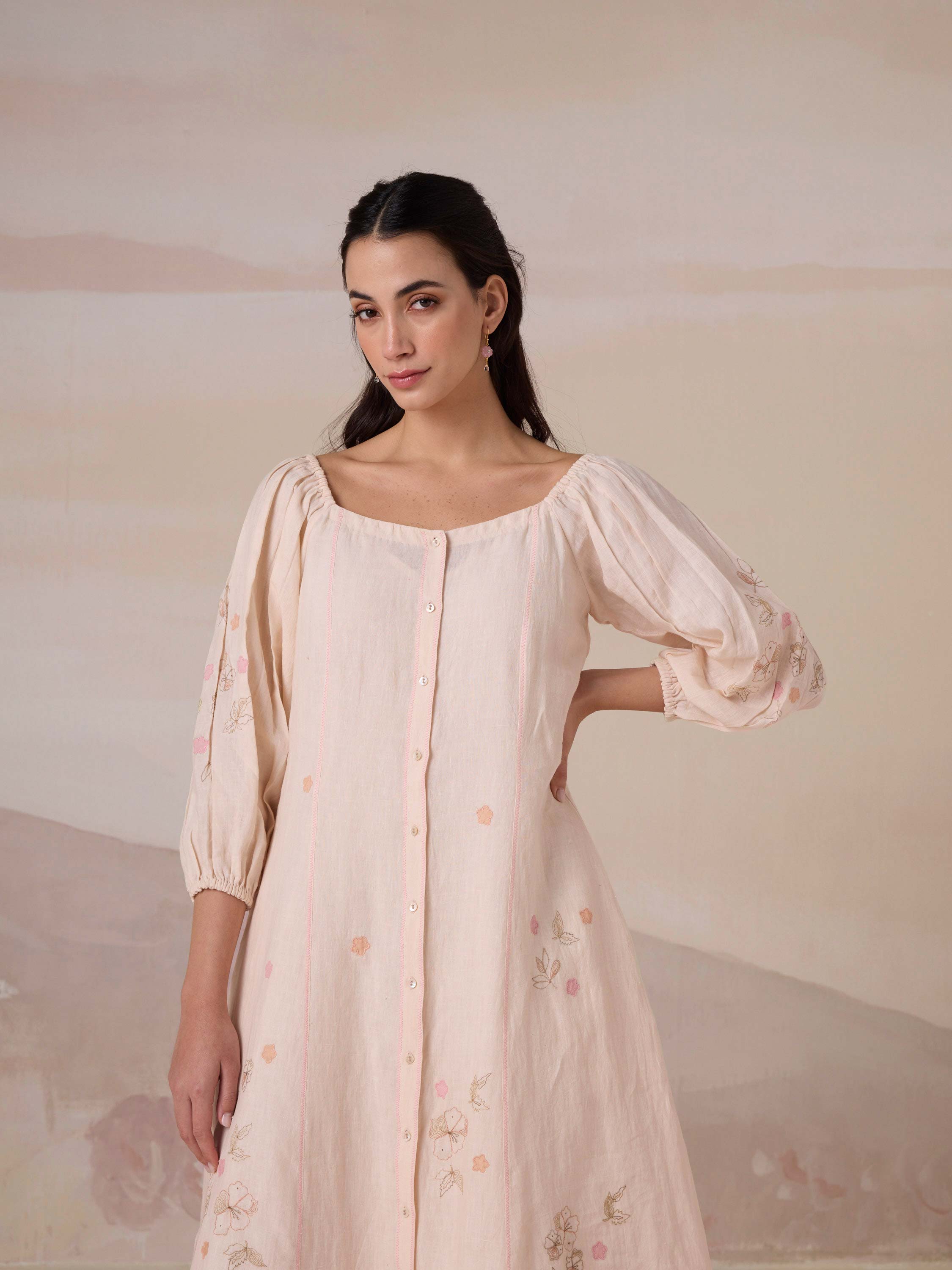 Peach Chapter Linen Dress