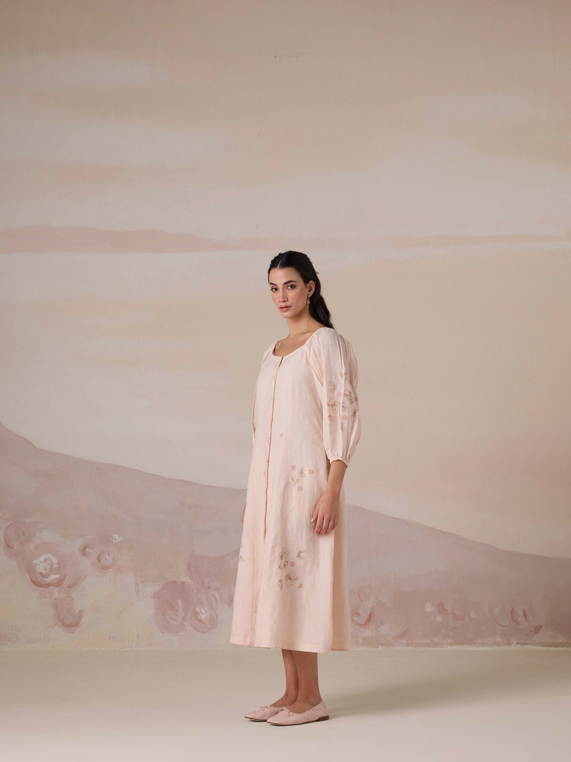 Peach Chapter Linen Dress