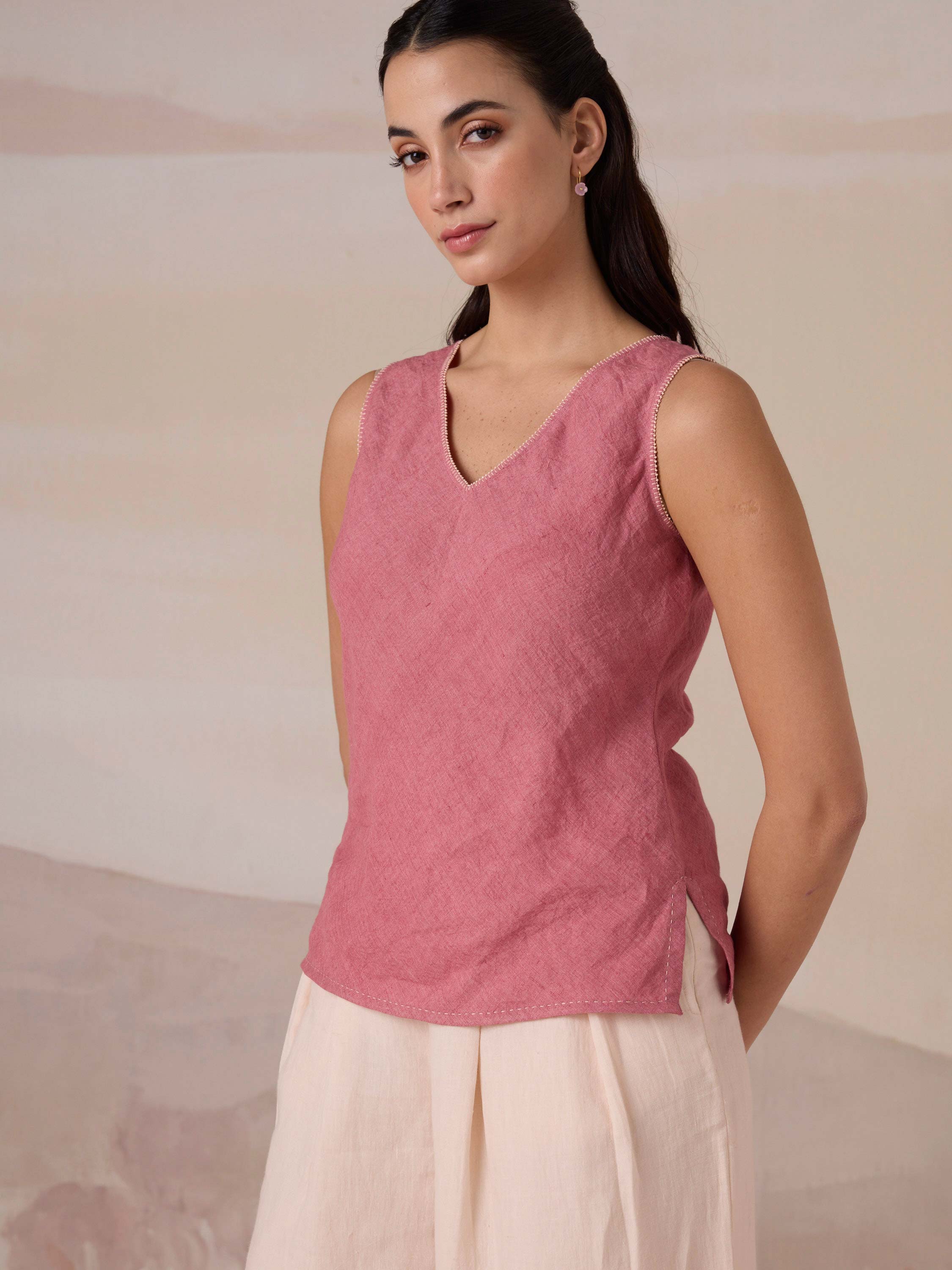 Linen Bias Top