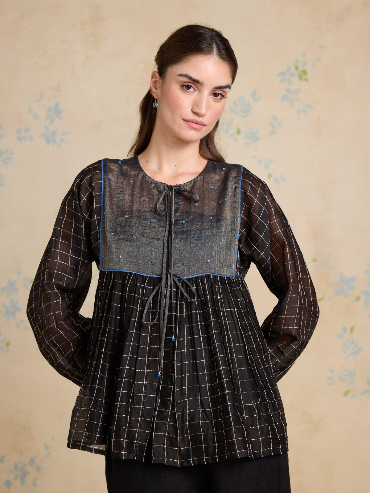 Noir Gathered Top