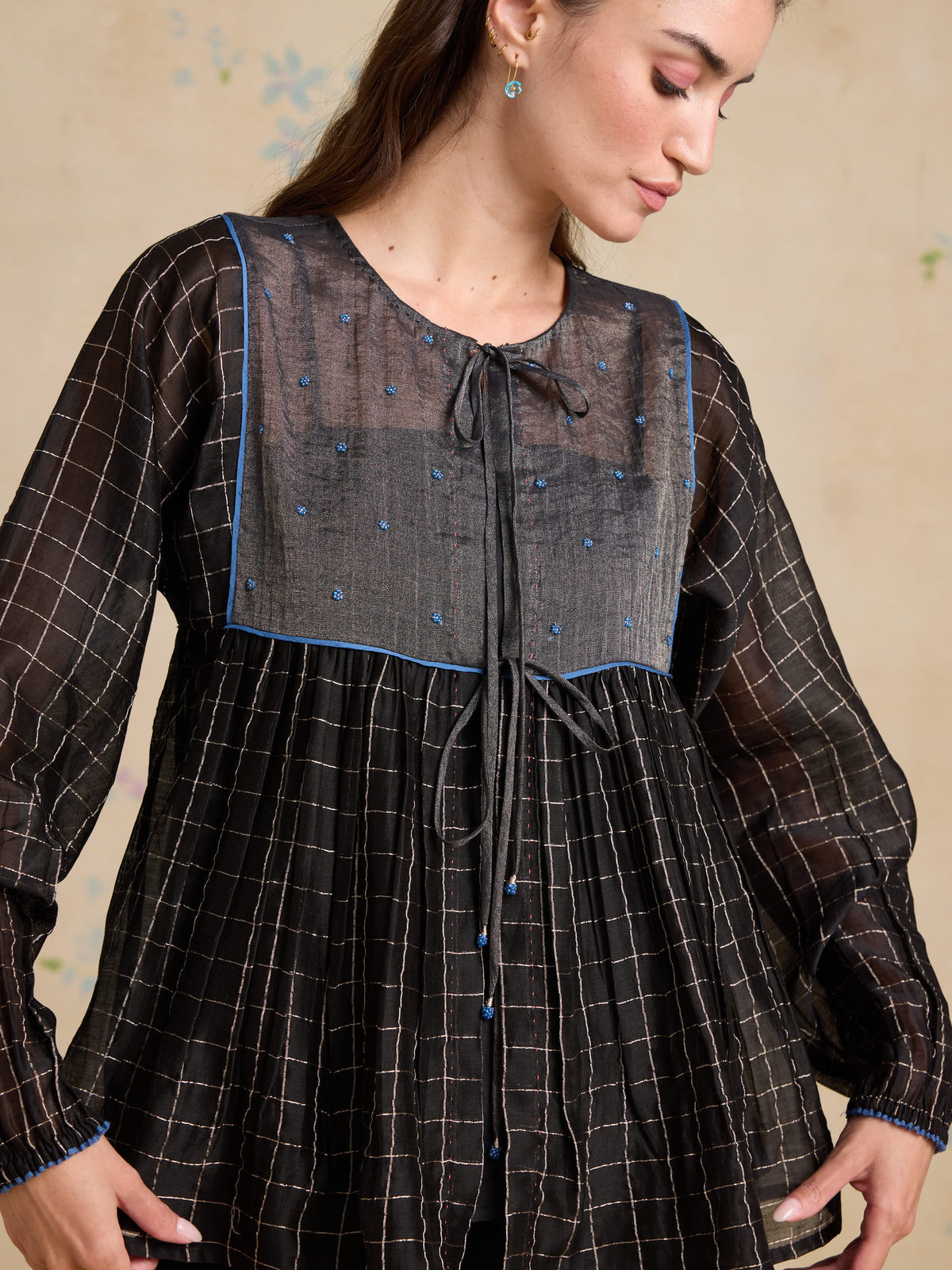 Noir Gathered Top