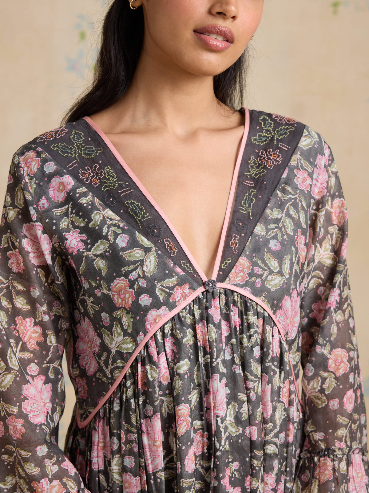 Shadow Bloom Maxi Dress