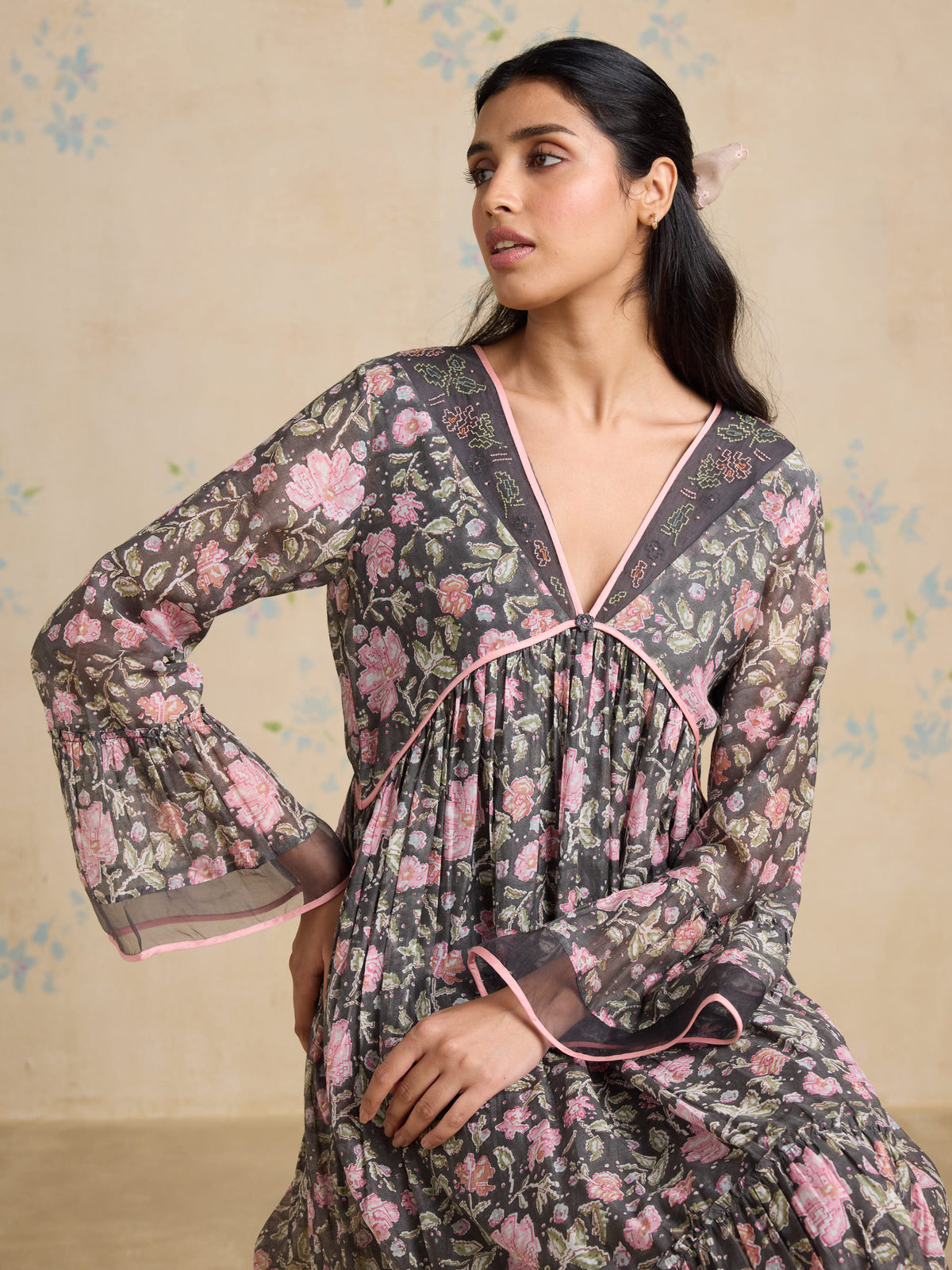 Shadow Bloom Maxi Dress