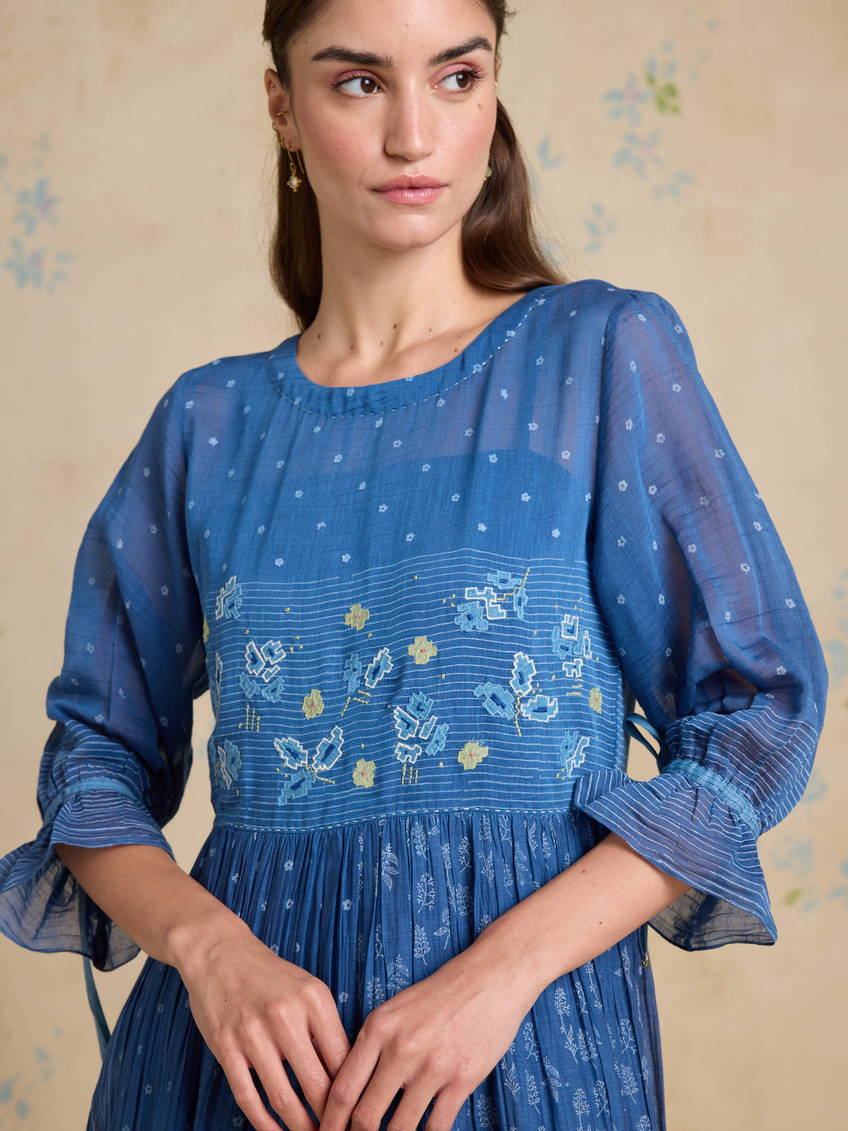 Ink Foliage Midi Dress
