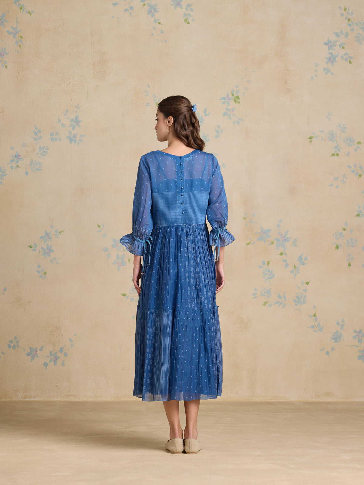 Ink Foliage Midi Dress