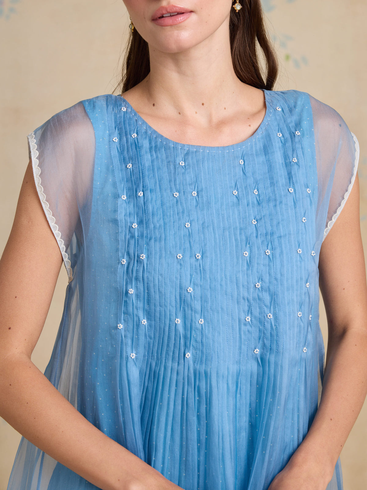 Blue Poppy A-Line Dress