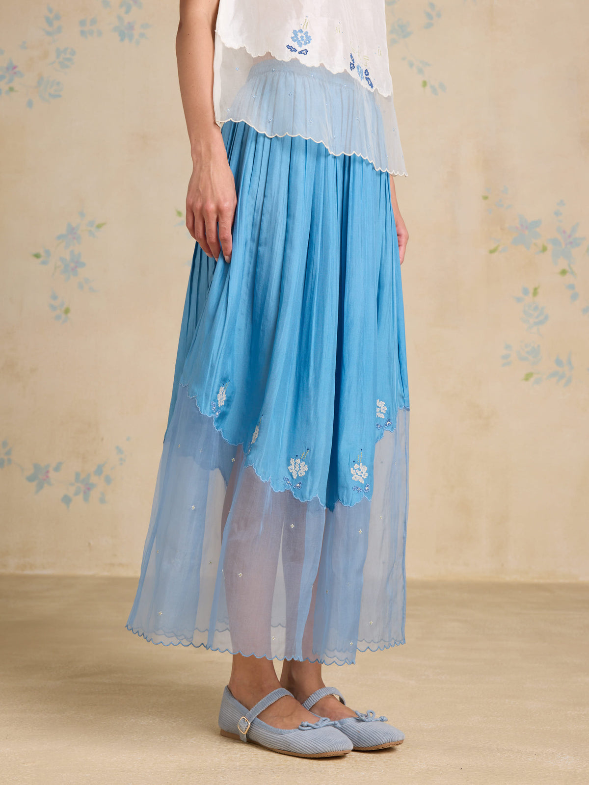 Cloud Muse Silk Skirt