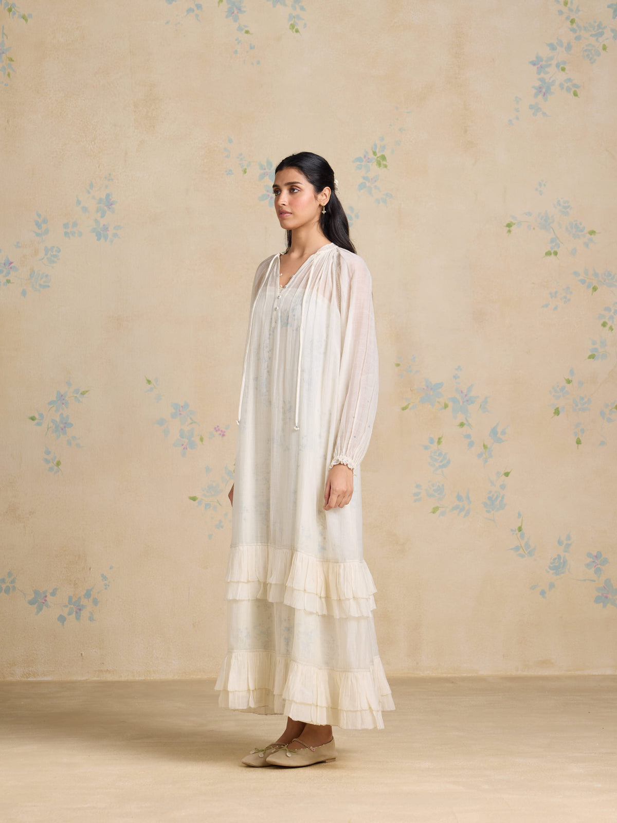 Boho Layered Ruffle Maxi