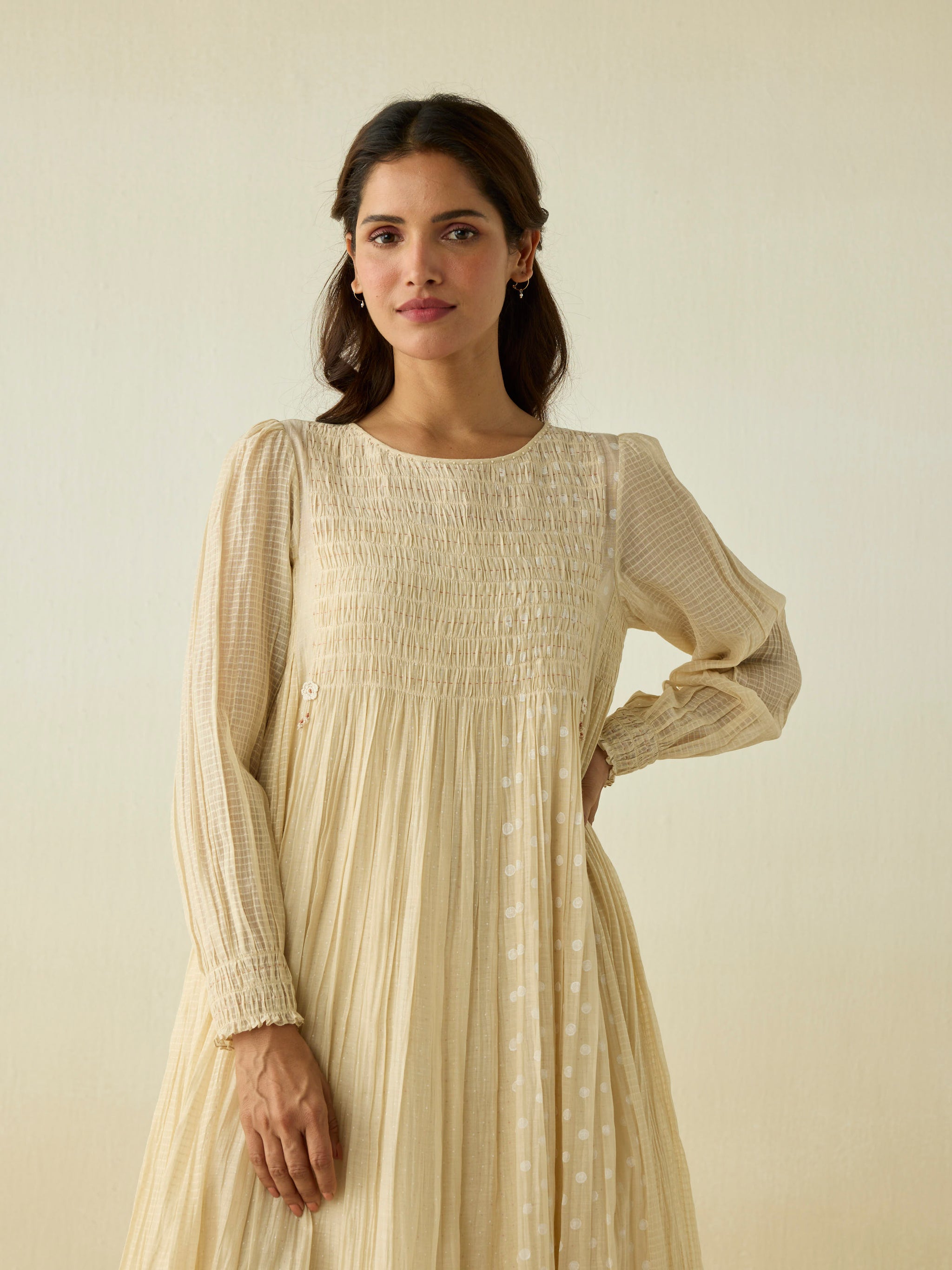 golden hour smocked bodice cotton maxi dress Afterglow Smocked Maxi Dress | Cotton Silk
