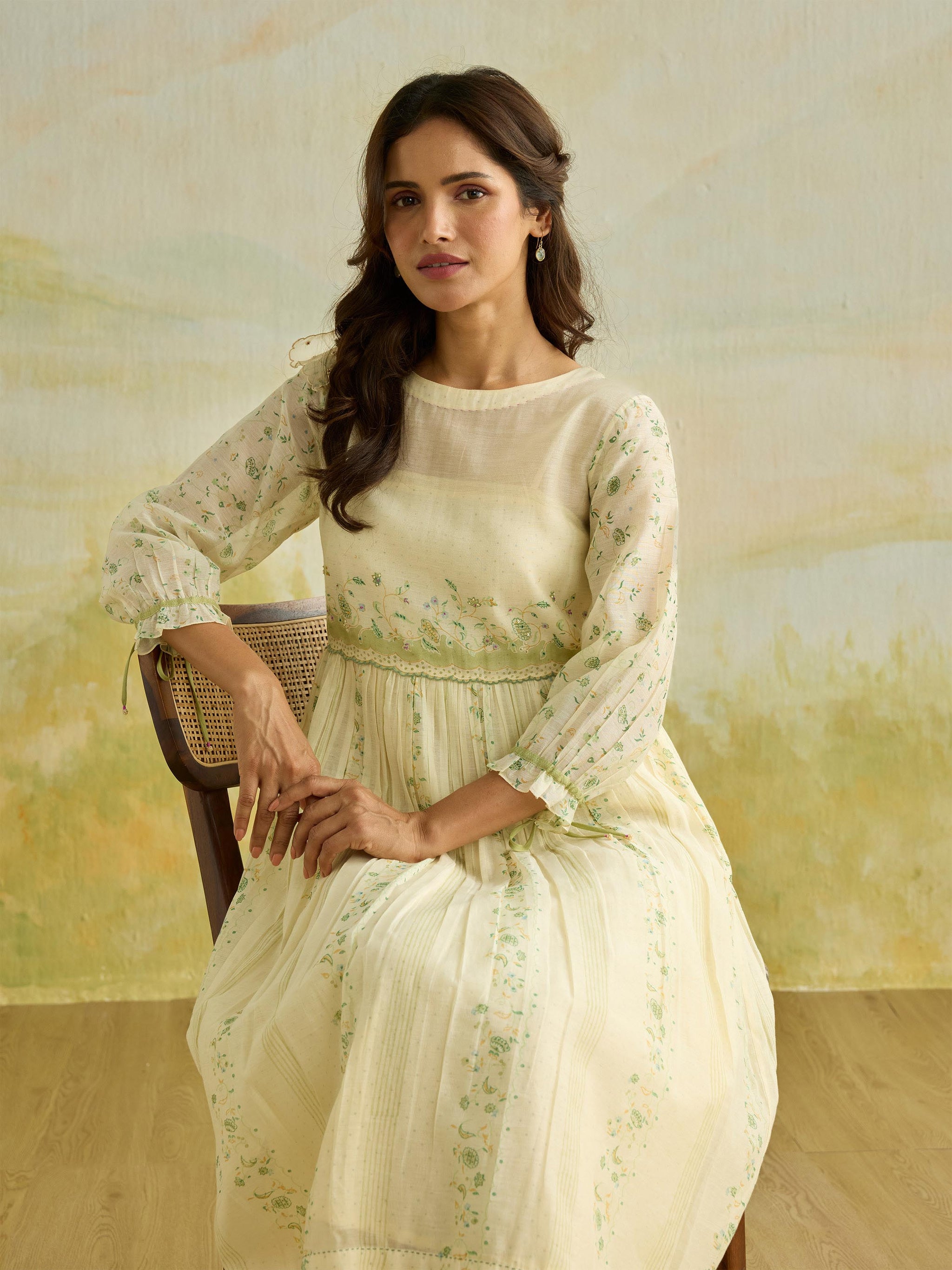 maggie midi dress luda floral lime Lime Petal Midi Dress | Forest Hymns – Fall/Winter '25
