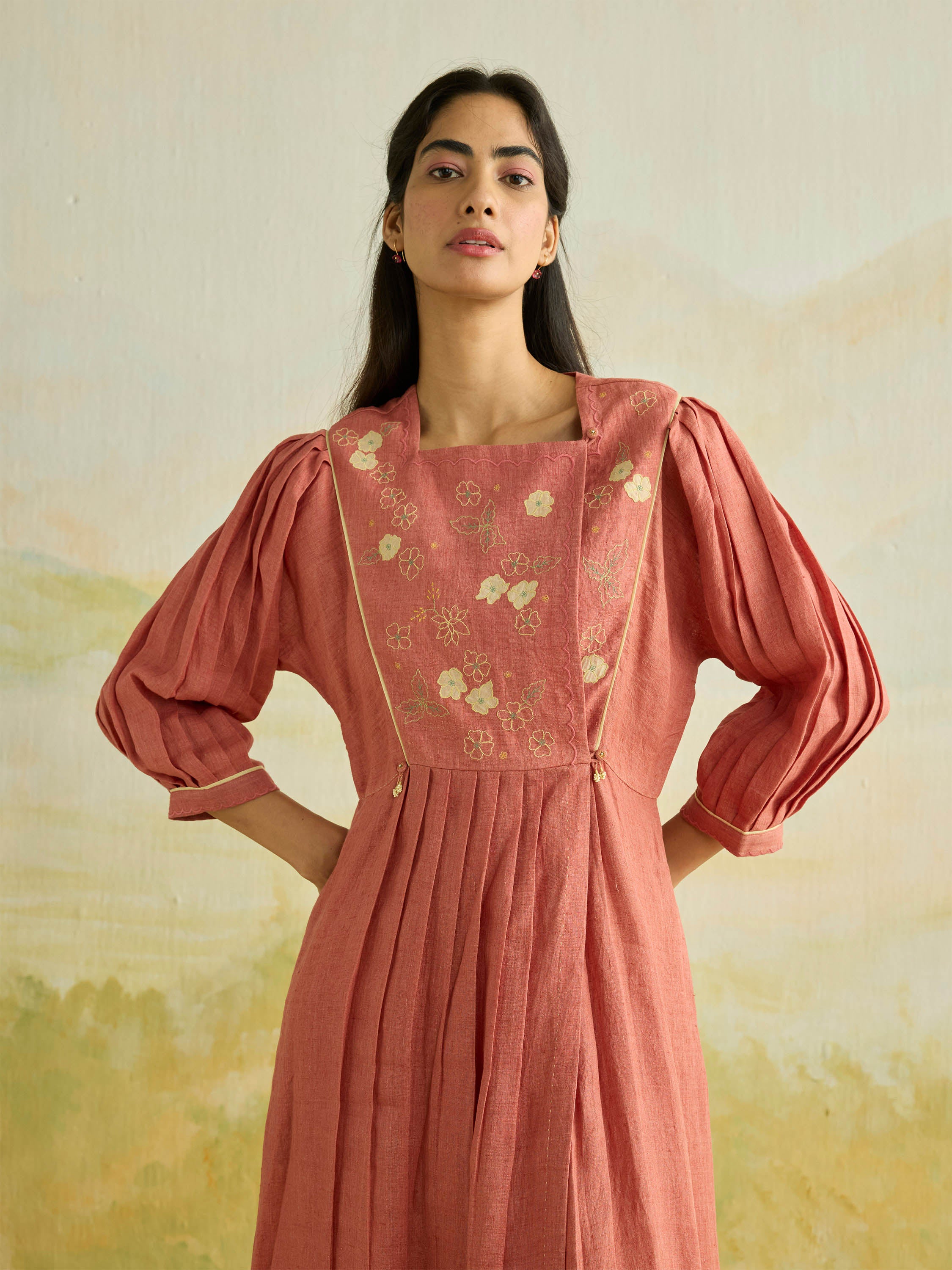 Clayrose Linen Midi Dress