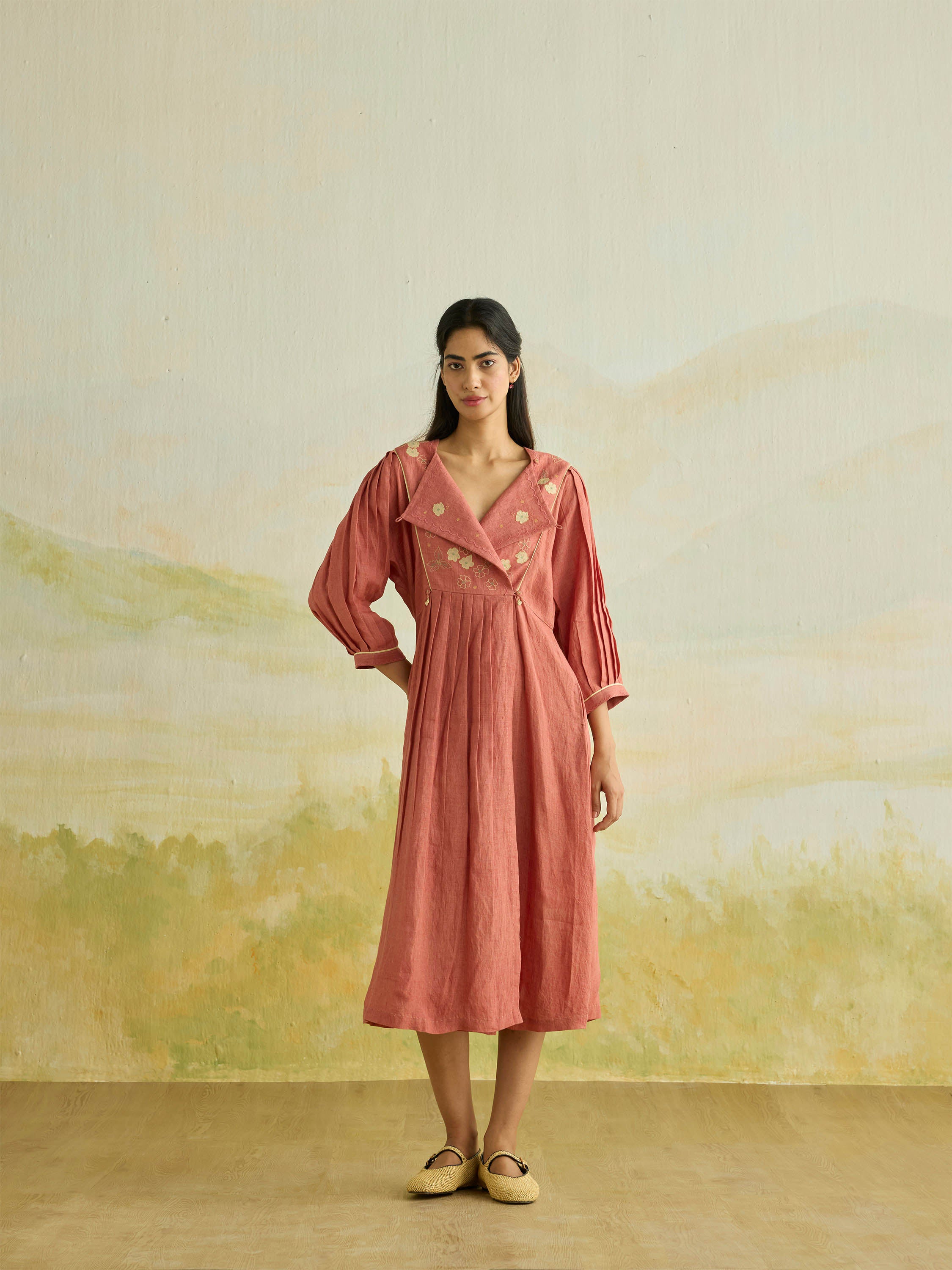 Clayrose Linen Midi Dress
