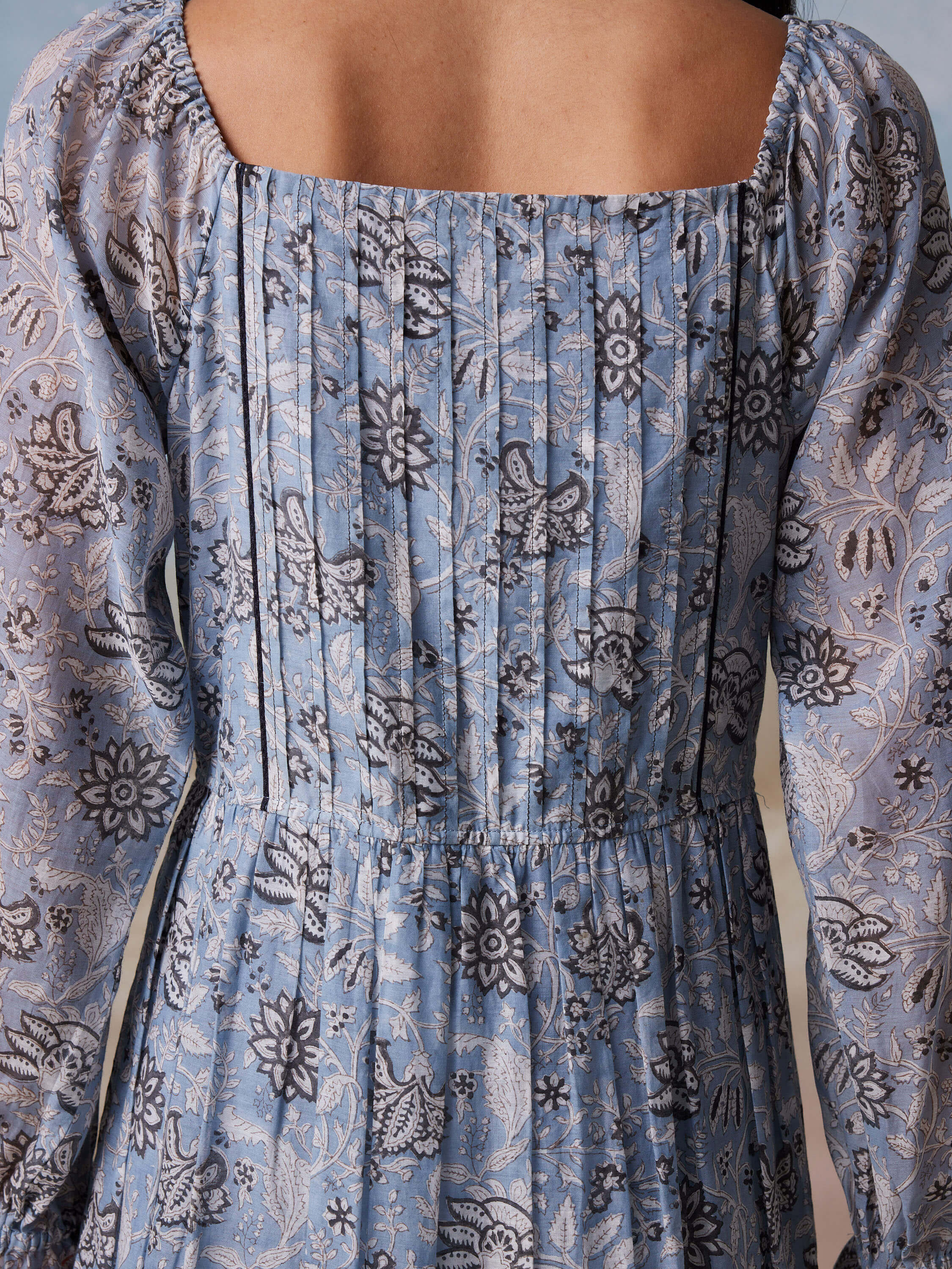 Blue Bird Peasant Dress - Image 8