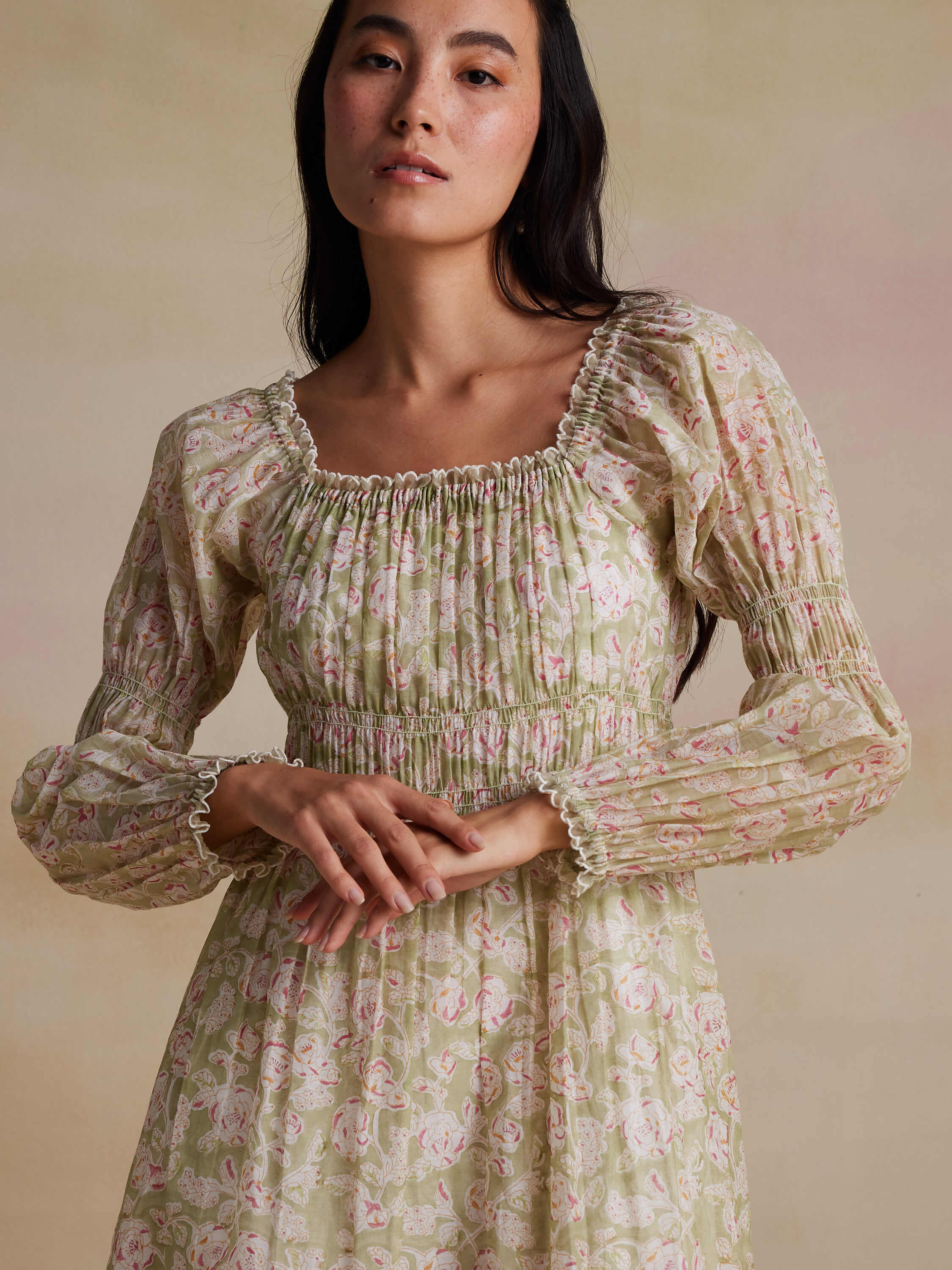Jojoba Shirred Dress - Image 7