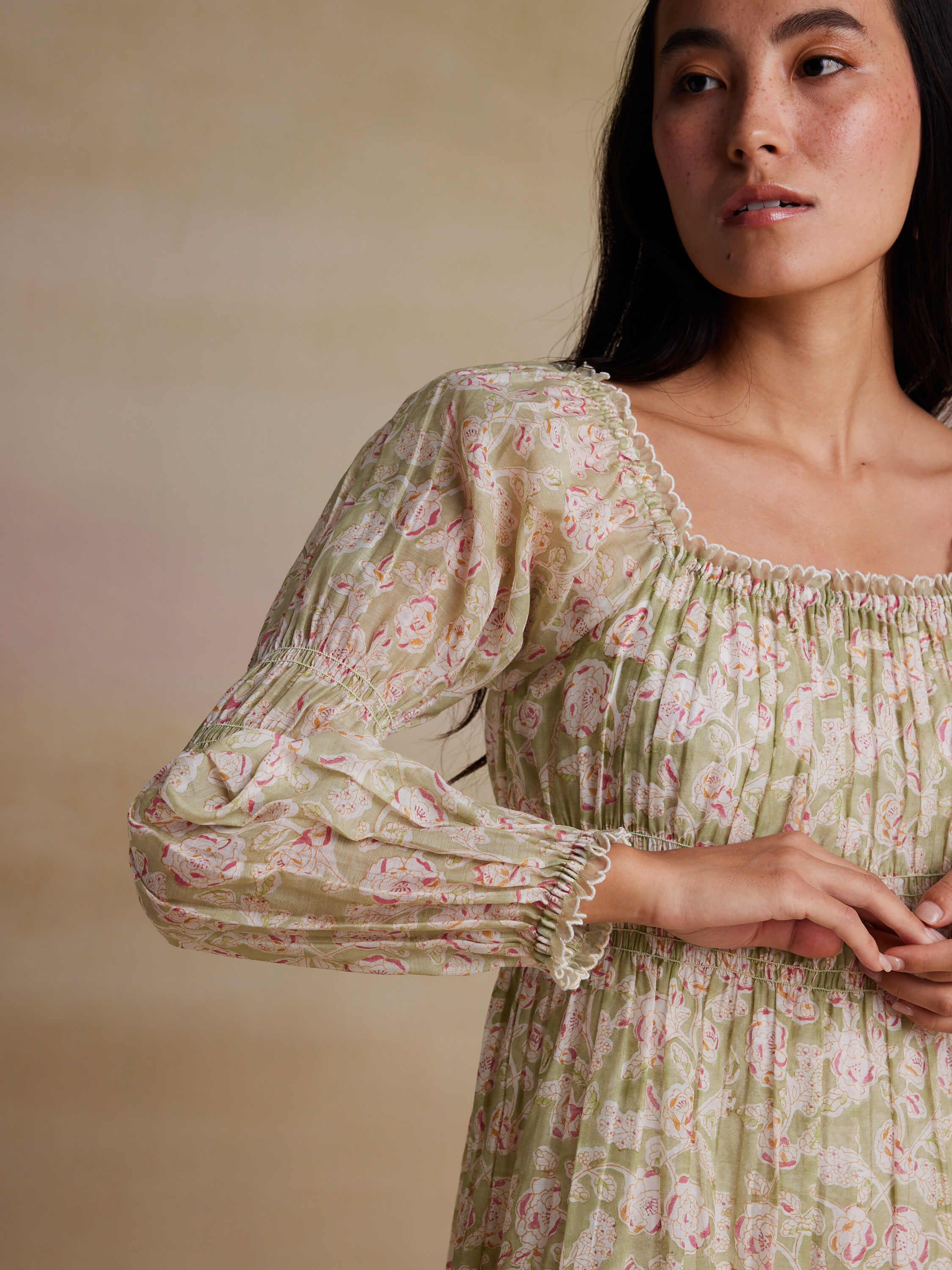 Jojoba Shirred Dress - Image 9