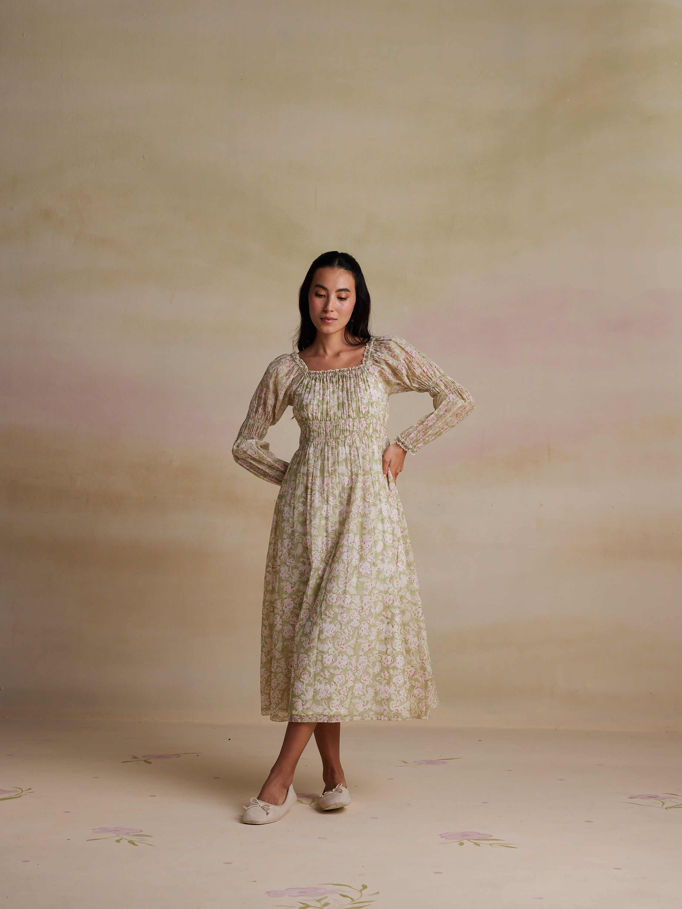 Jojoba Shirred Dress - Image 2