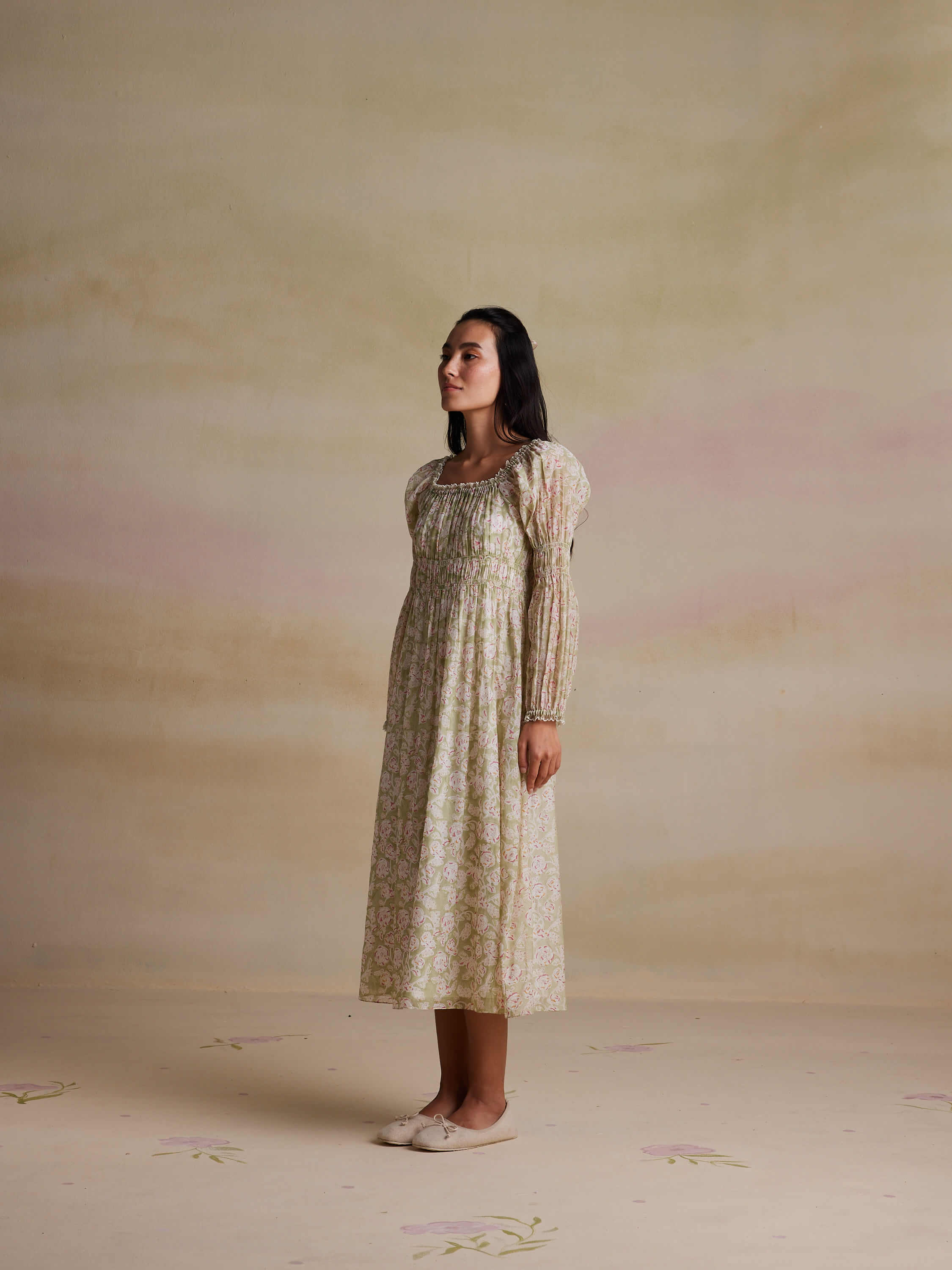 Jojoba Shirred Dress - Image 4